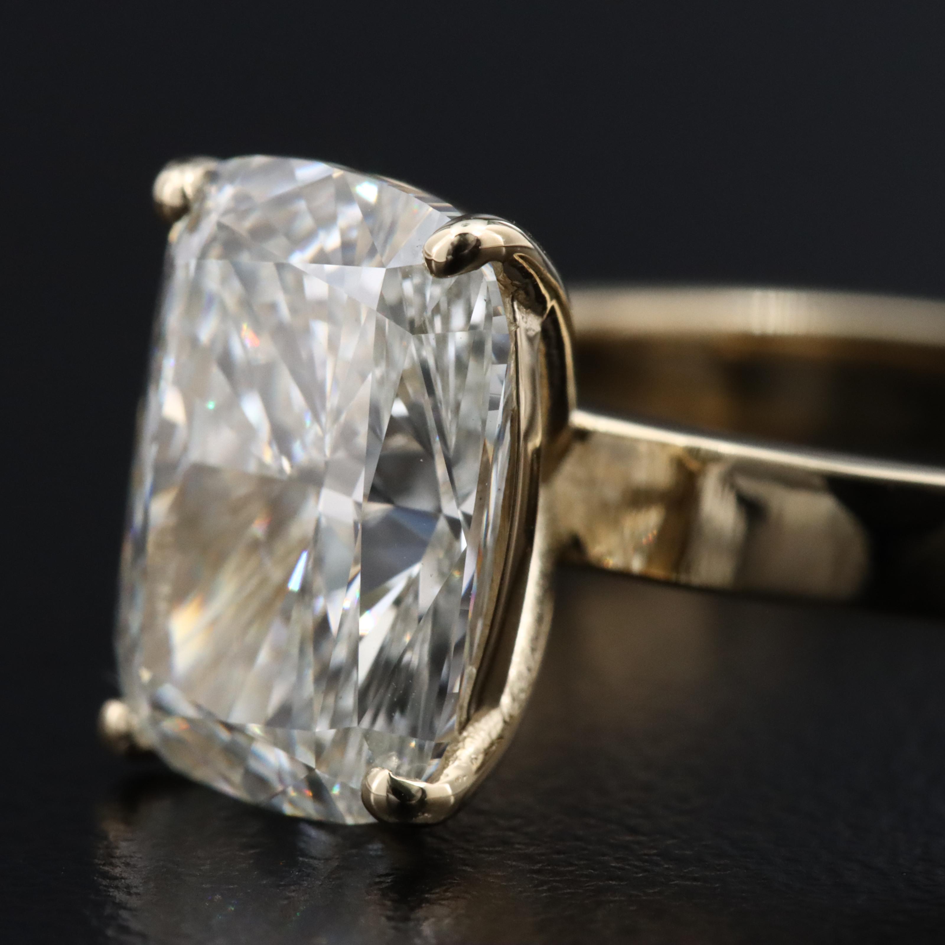 14K 4.12 CT Lab Grown Diamond Solitaire Ring with IGI Report