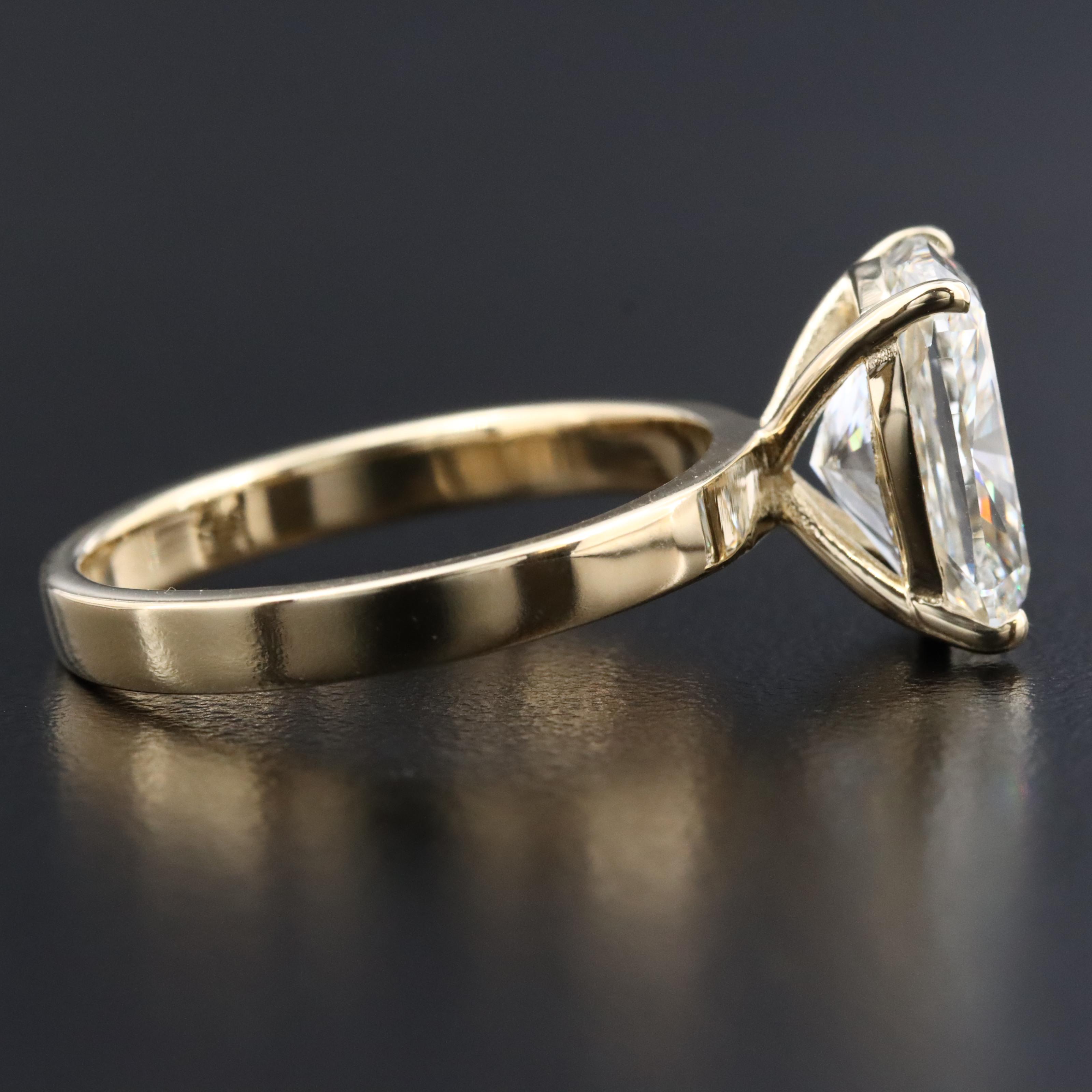 14K 4.12 CT Lab Grown Diamond Solitaire Ring with IGI Report