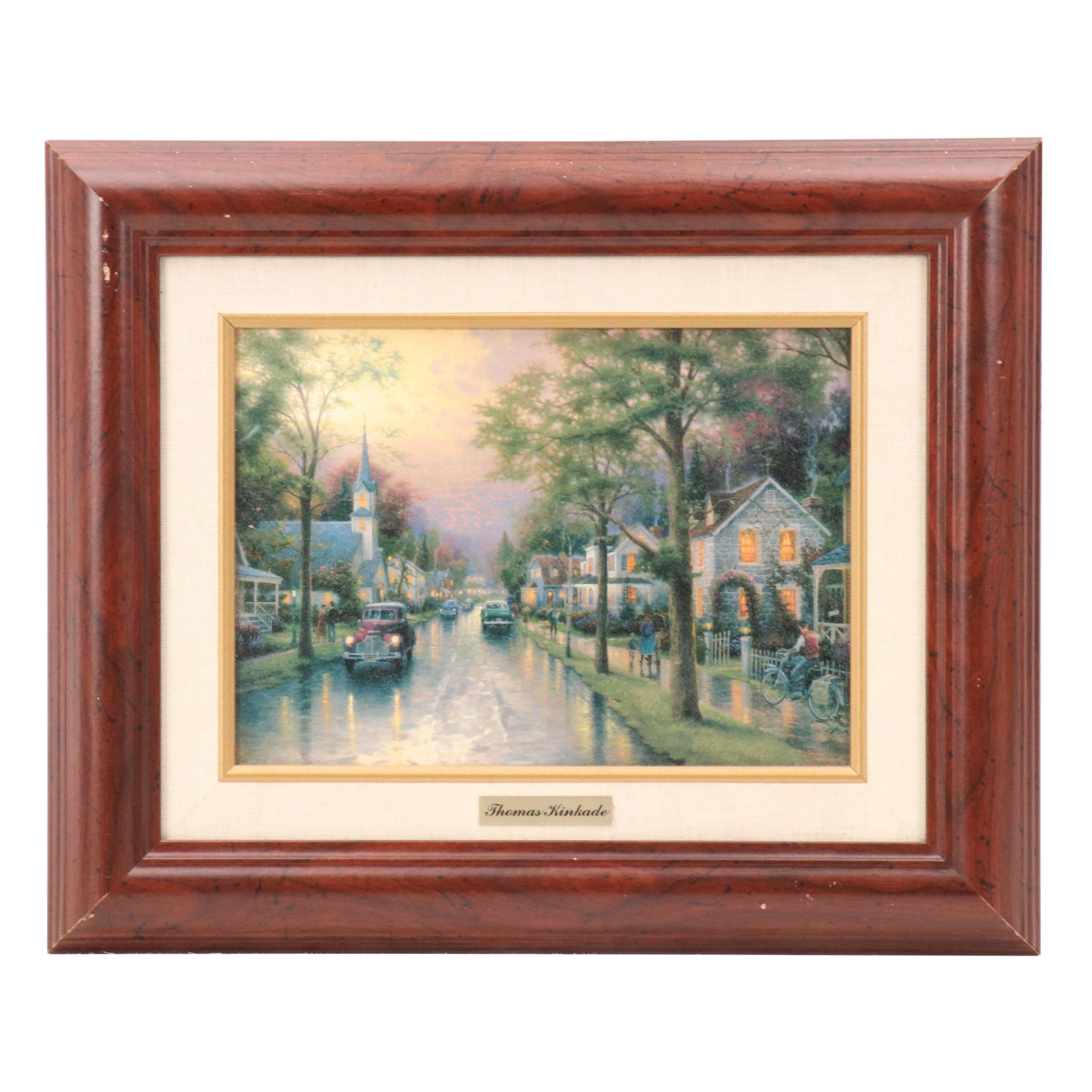 Offset Lithograph After Thomas Kinkade "Hometown Memories"