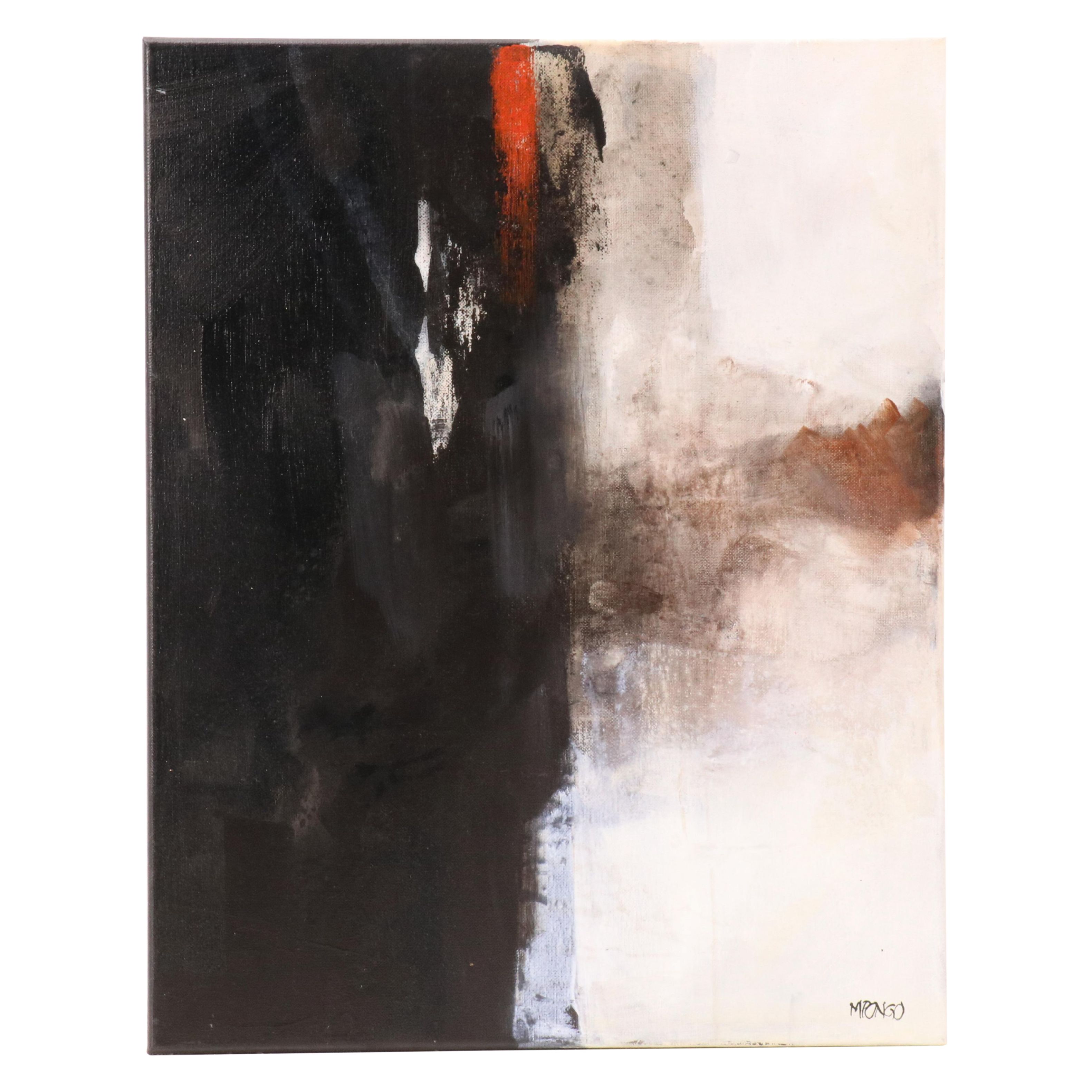 Milagros Pongo Abstract Mixed Media Painting "Sobriety," 21st Century