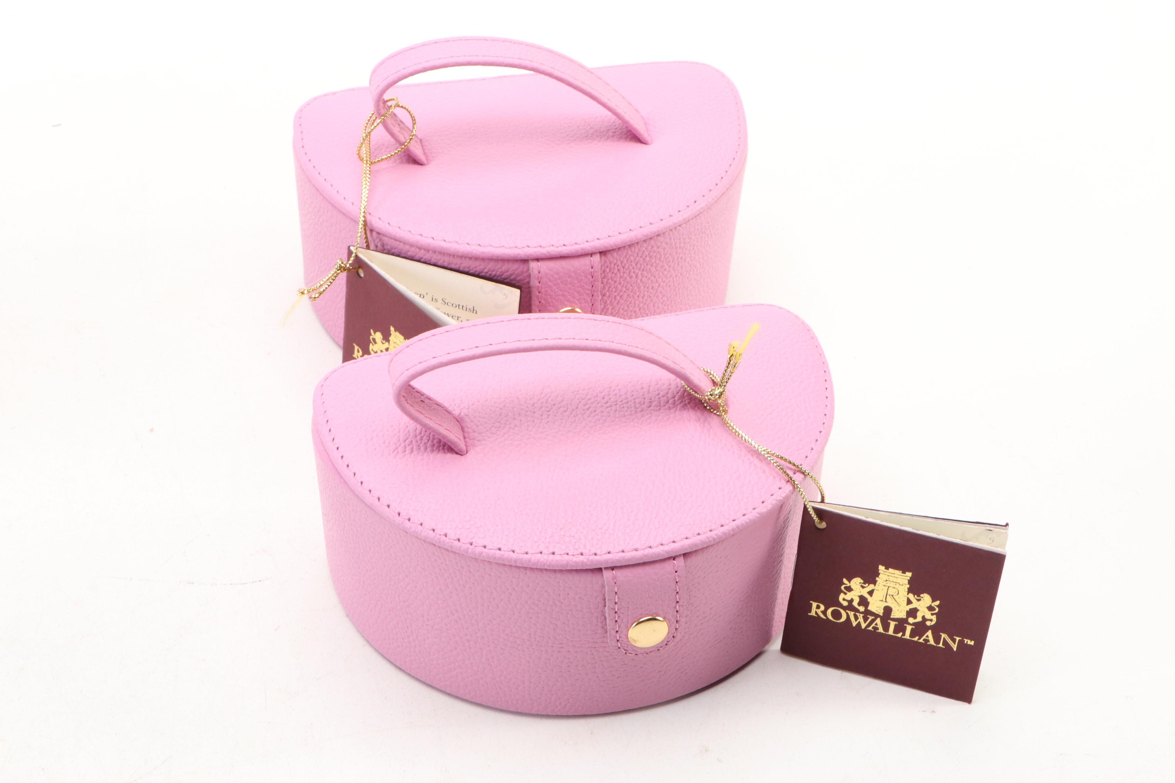Rowallan Pink Heart-Shaped Leather Travel Jewelry Cases
