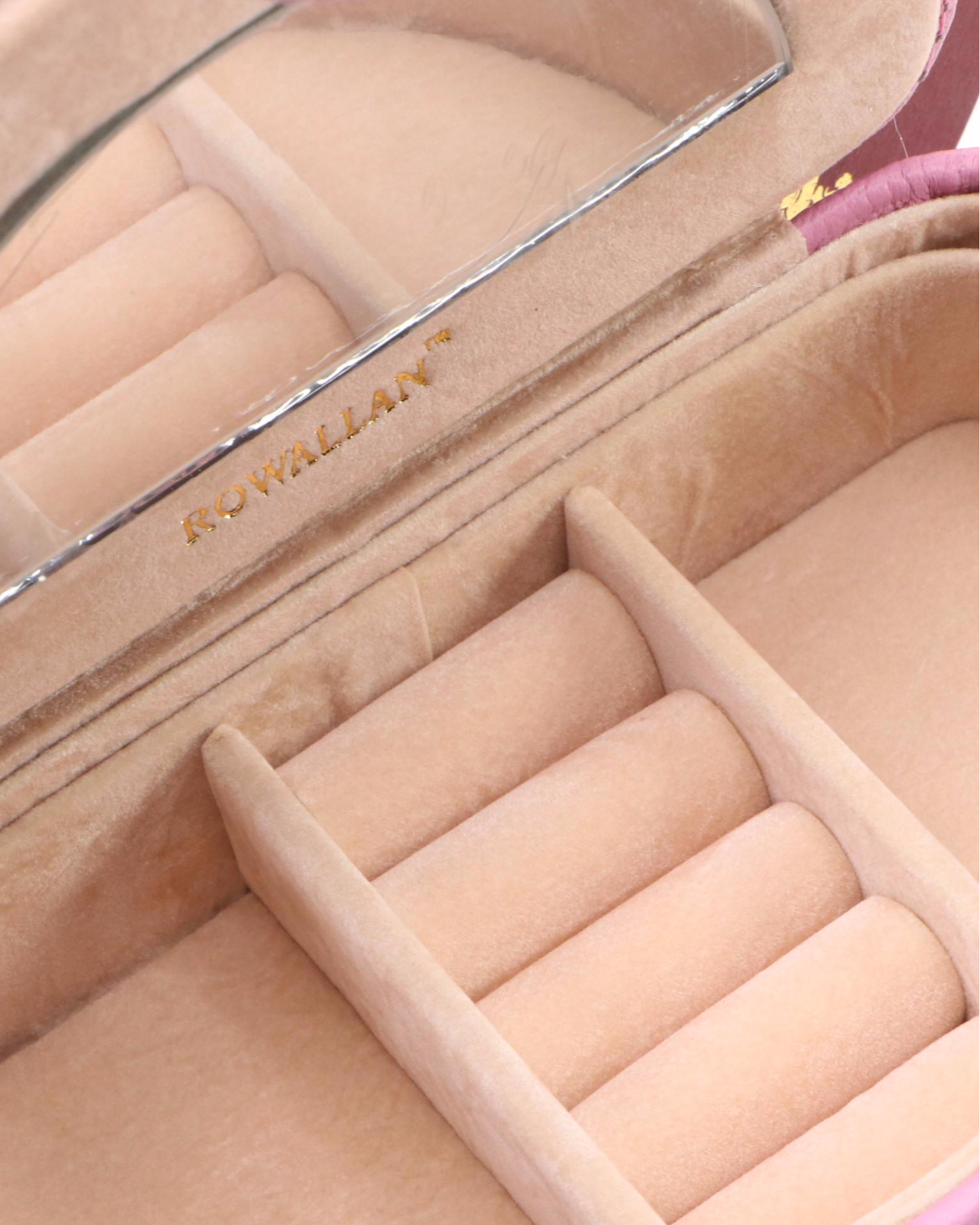 Rowallan Pink Heart-Shaped Leather Travel Jewelry Cases