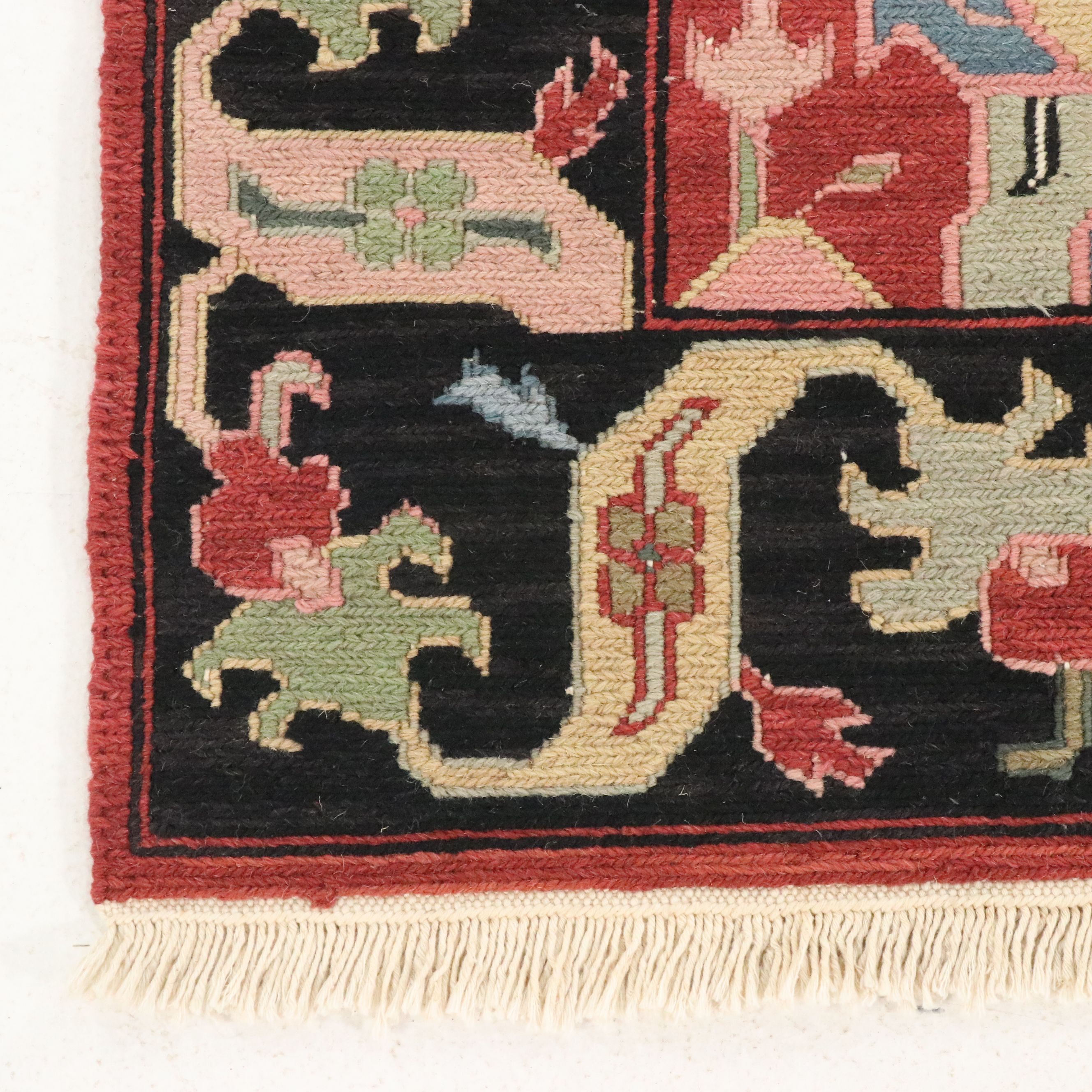 3'11 x 6'1 Handwoven Indian Soumak Area Rug