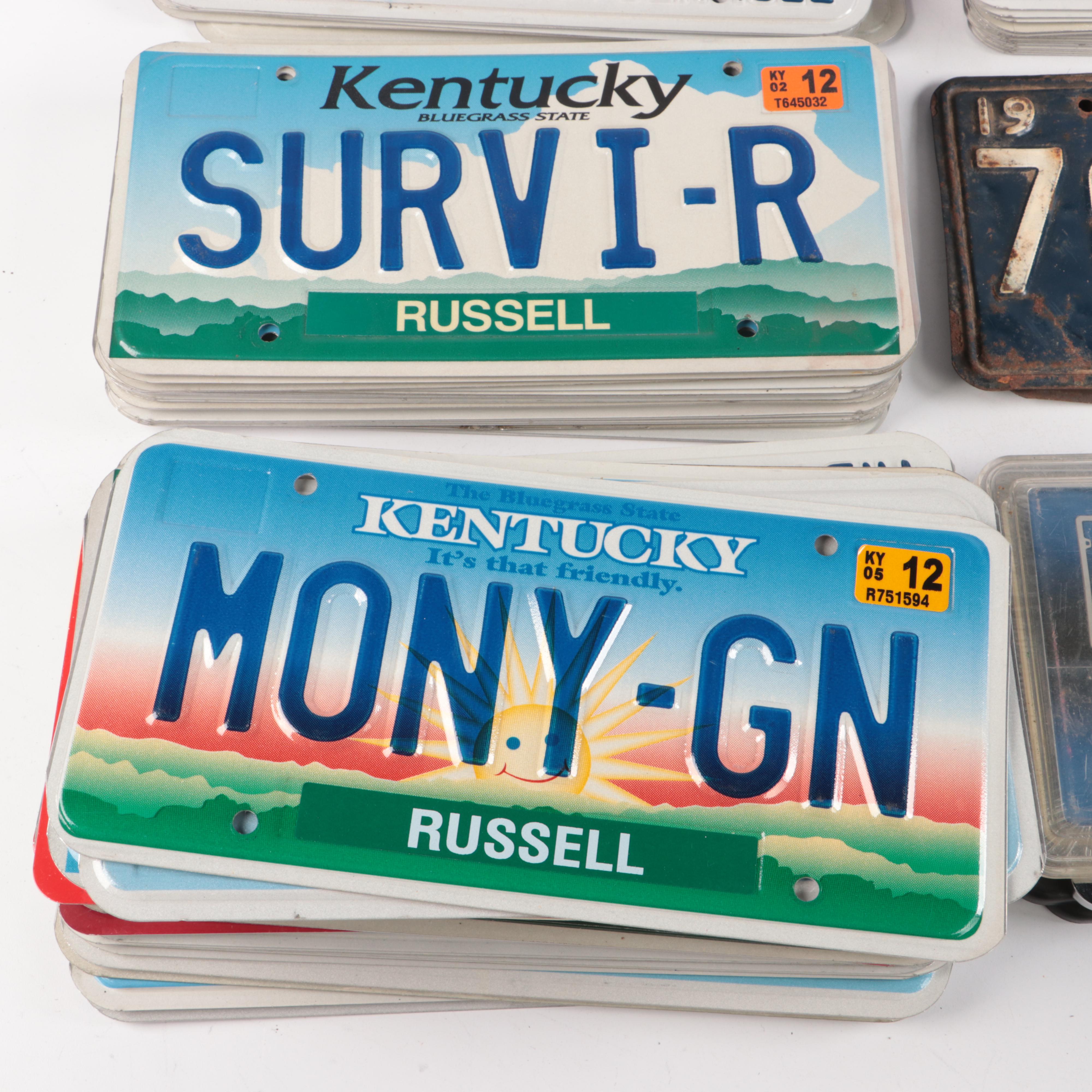 Kentucky, Pennsylvania, Texas and Other License Plates with Frames