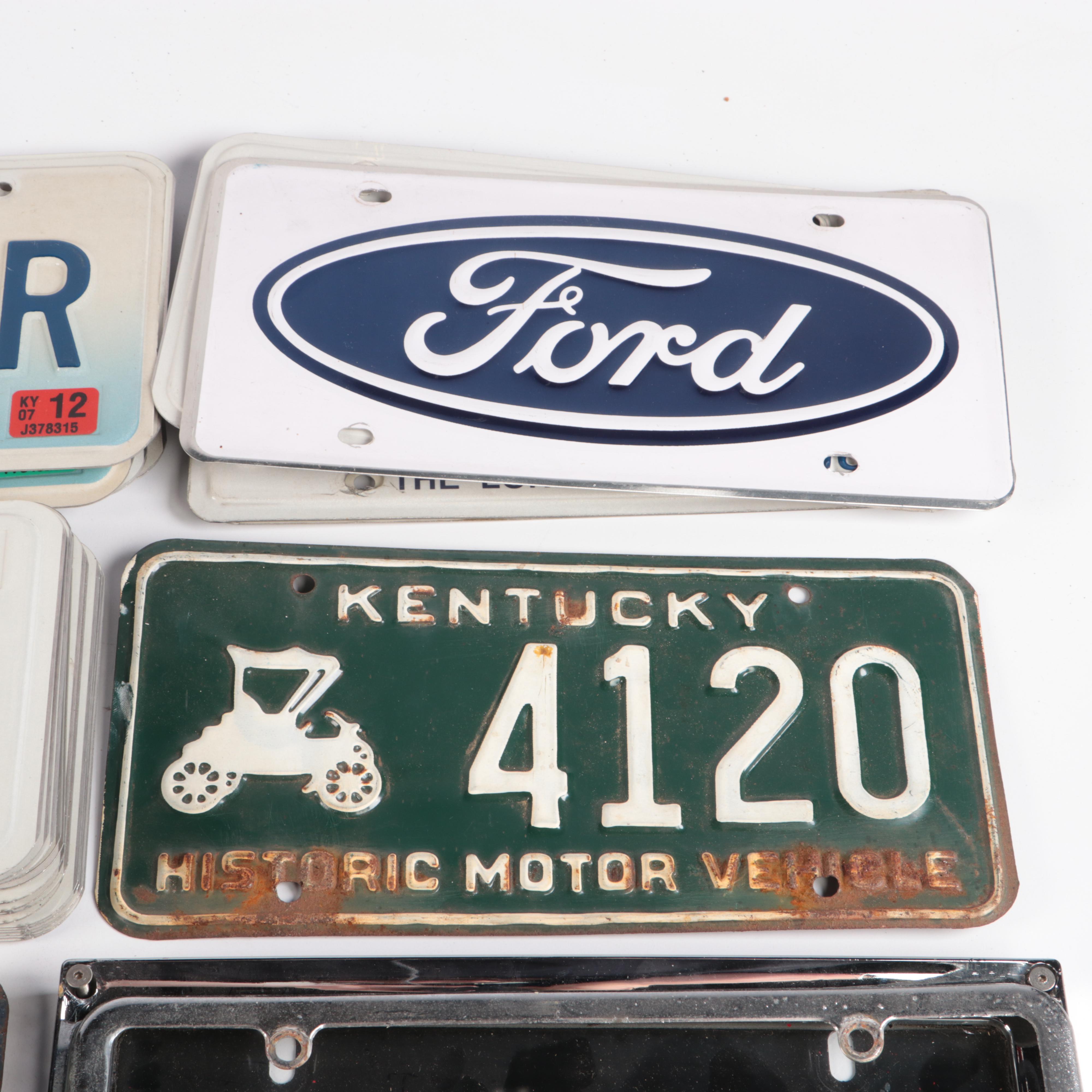 Kentucky, Pennsylvania, Texas and Other License Plates with Frames