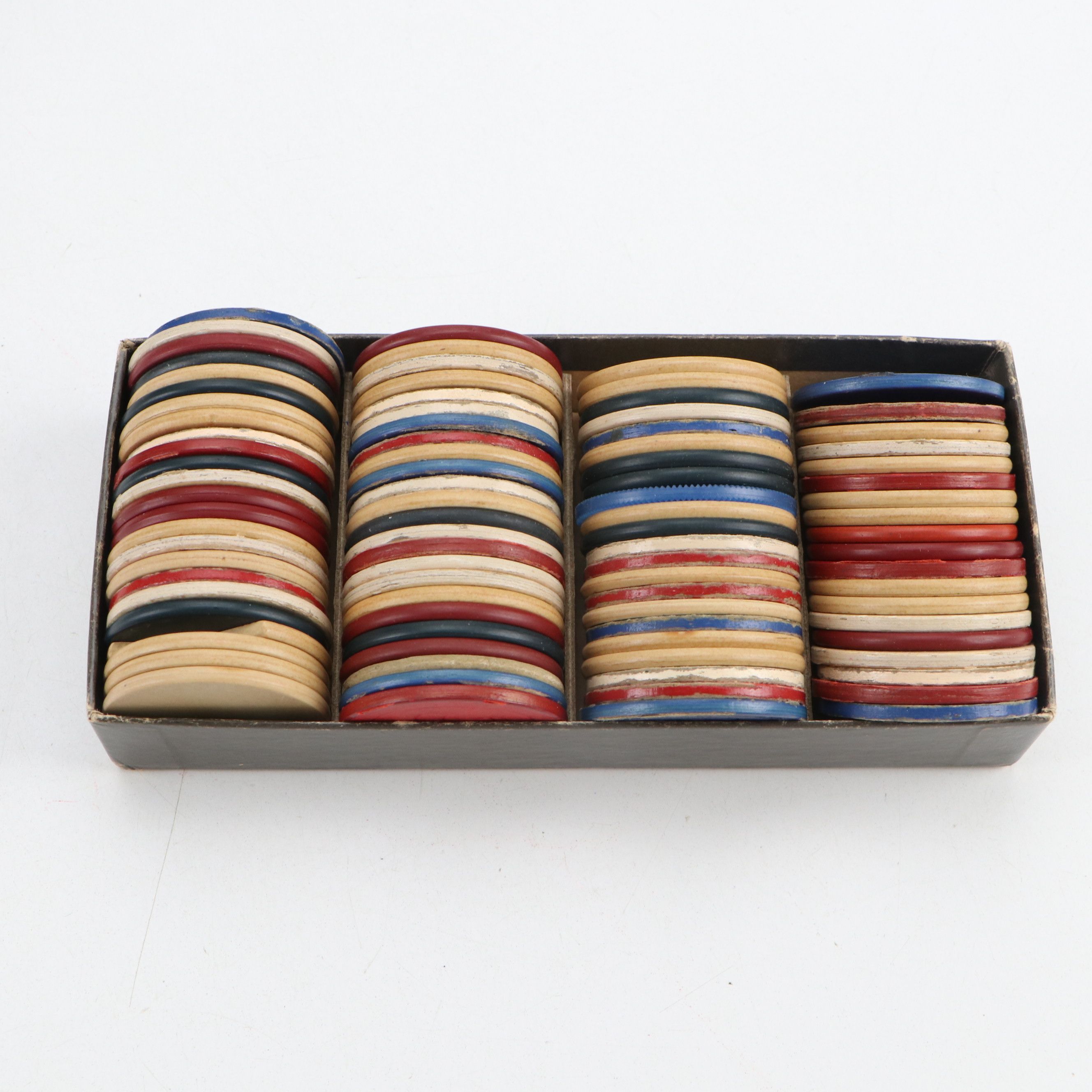 Poker Chip and Card Caddy with Van Dyke Embossed Fleur-de-Lis Paper Chips