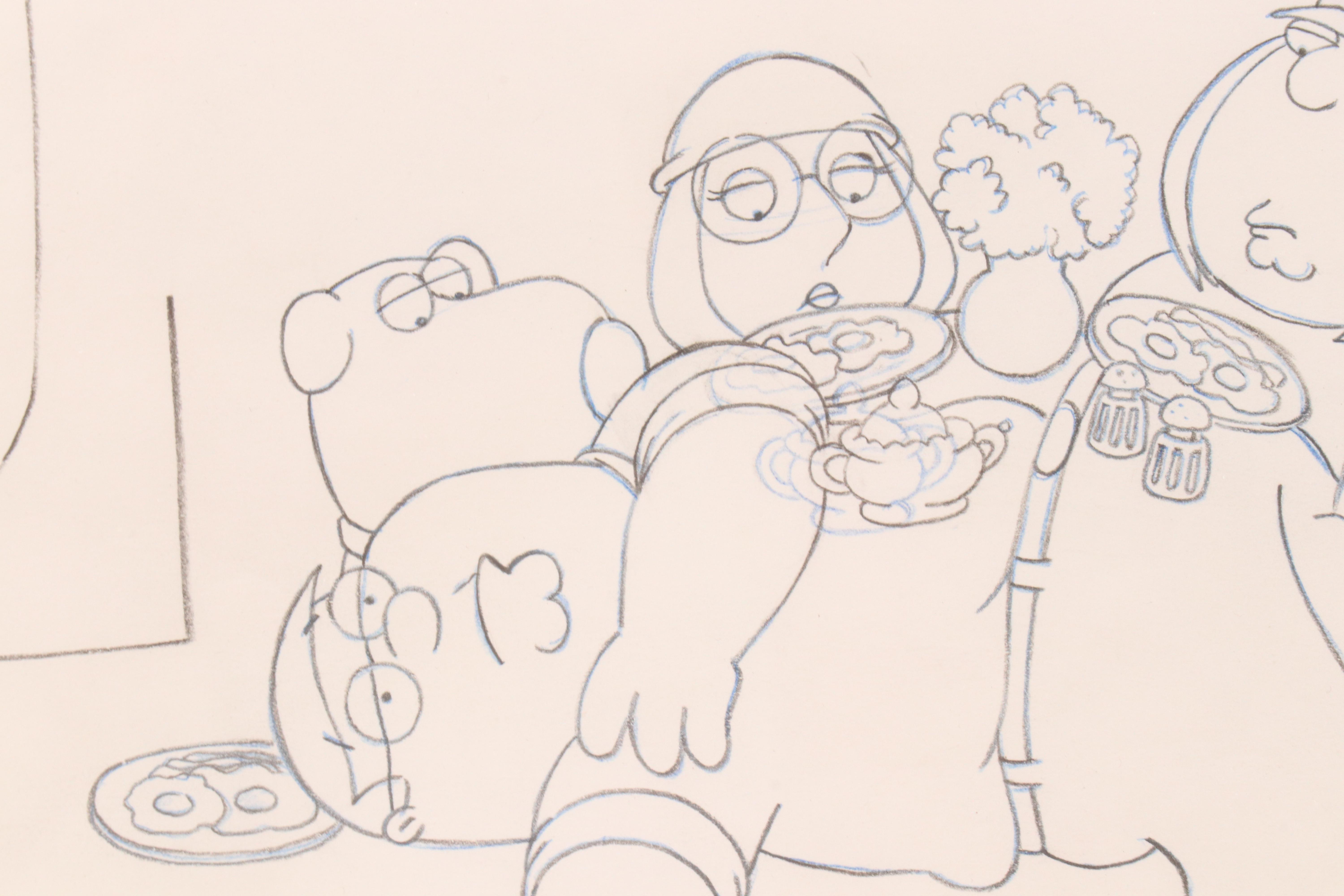 Seth MacFarlane Hand-Painted "Family Guy" Animation Cel and Production Art