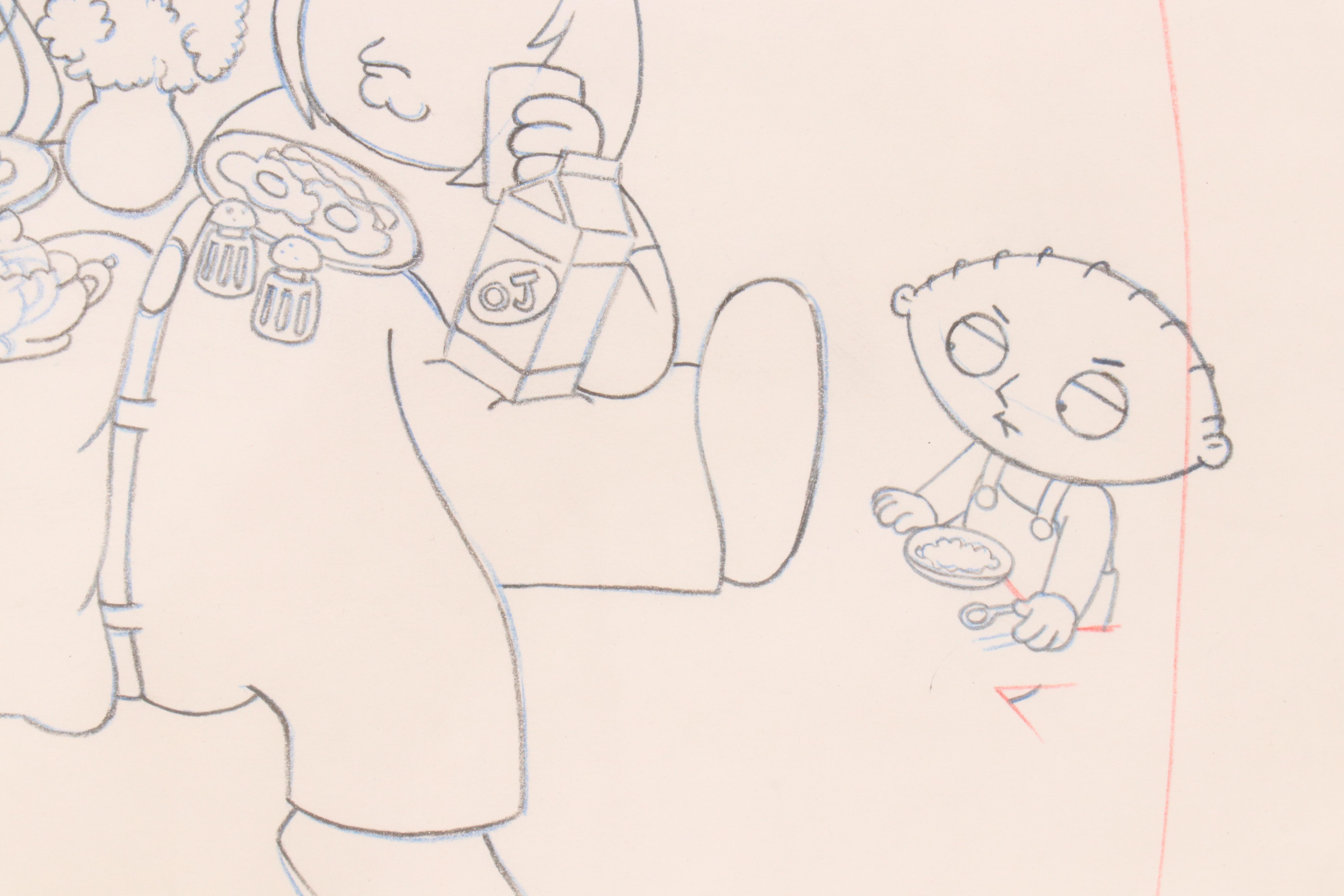 Seth MacFarlane Hand-Painted "Family Guy" Animation Cel and Production Art