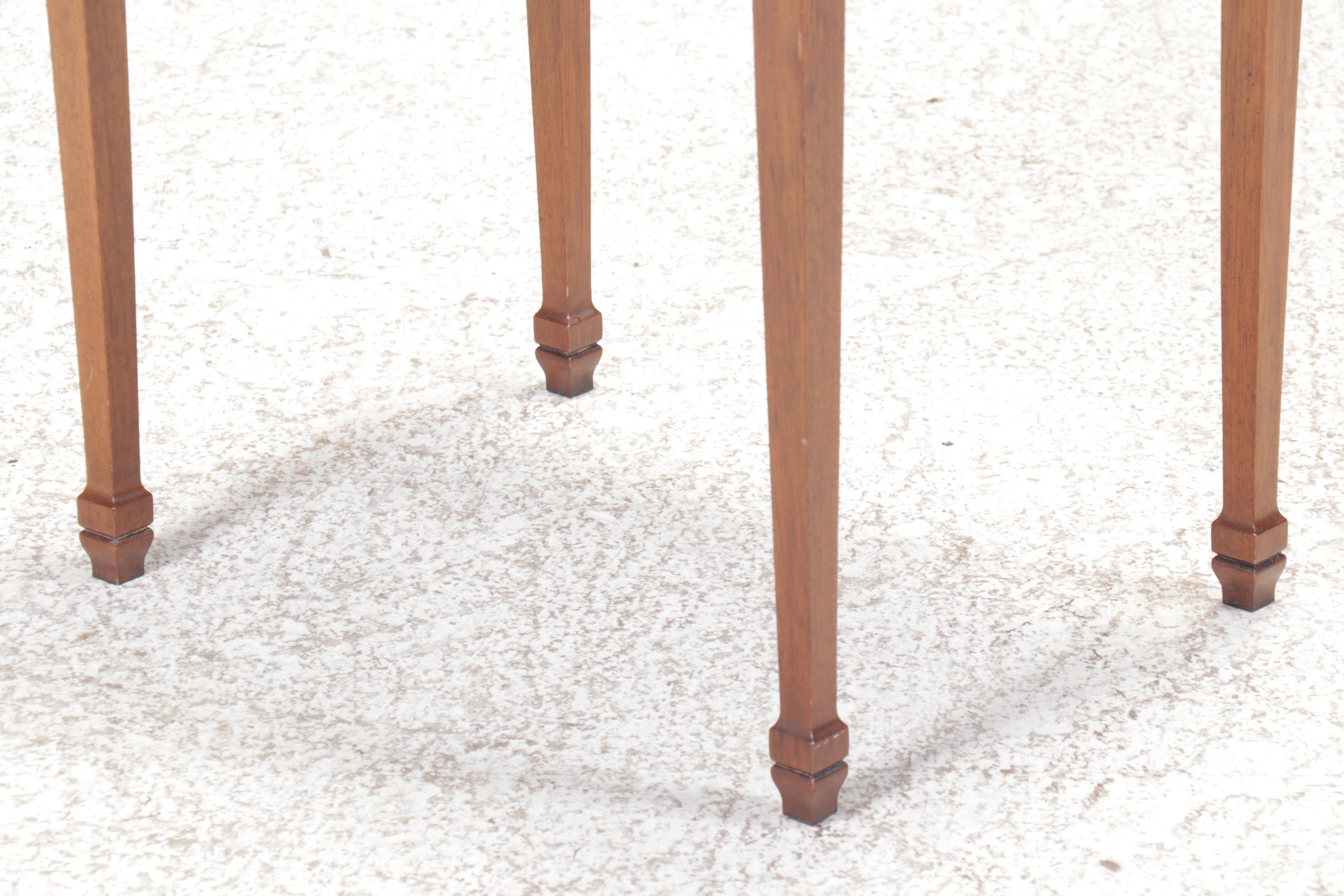 Mahogany and Yew Drinks Table with Gallery and Brass Handle, 20th Century