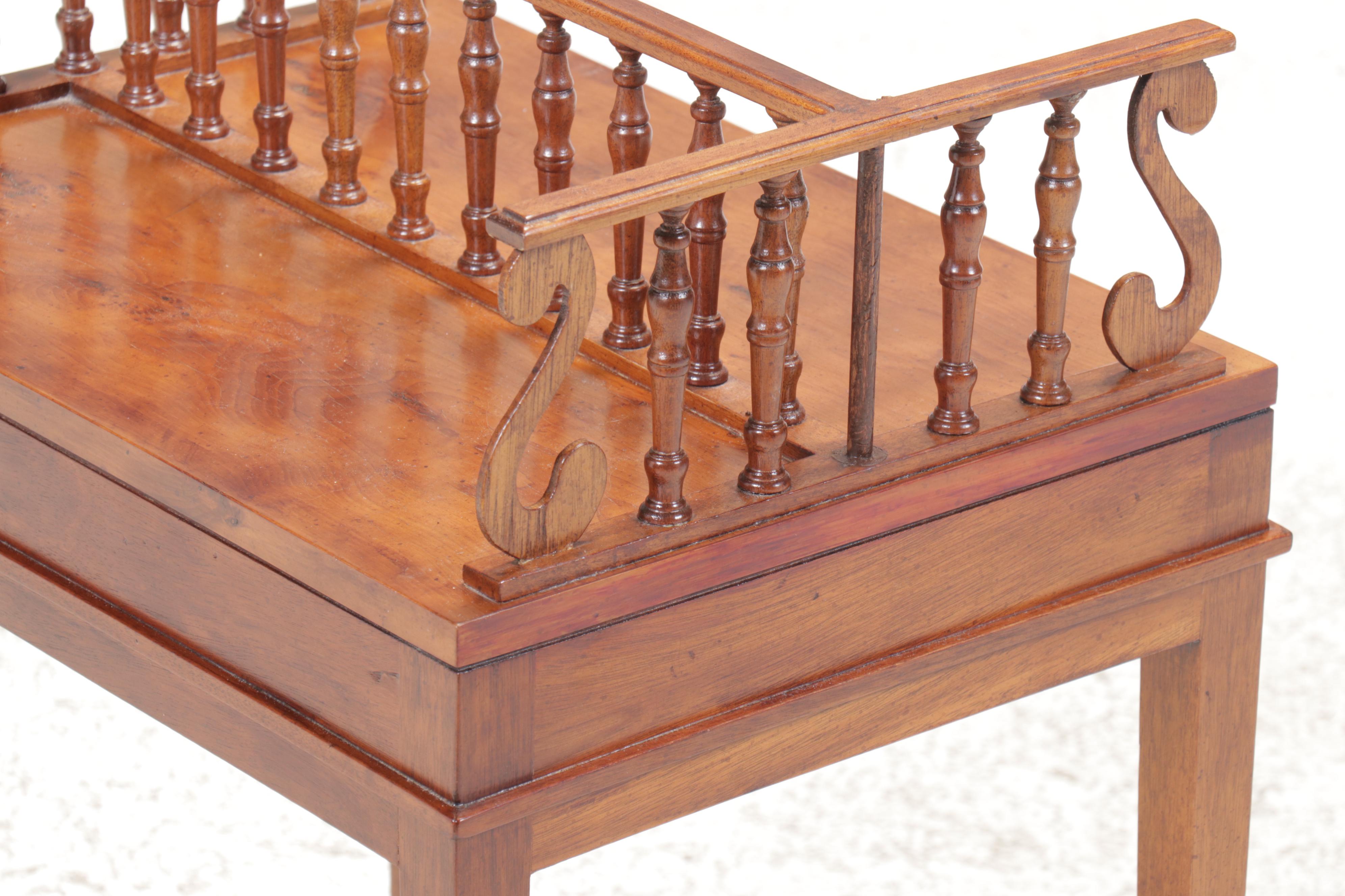 Mahogany and Yew Drinks Table with Gallery and Brass Handle, 20th Century