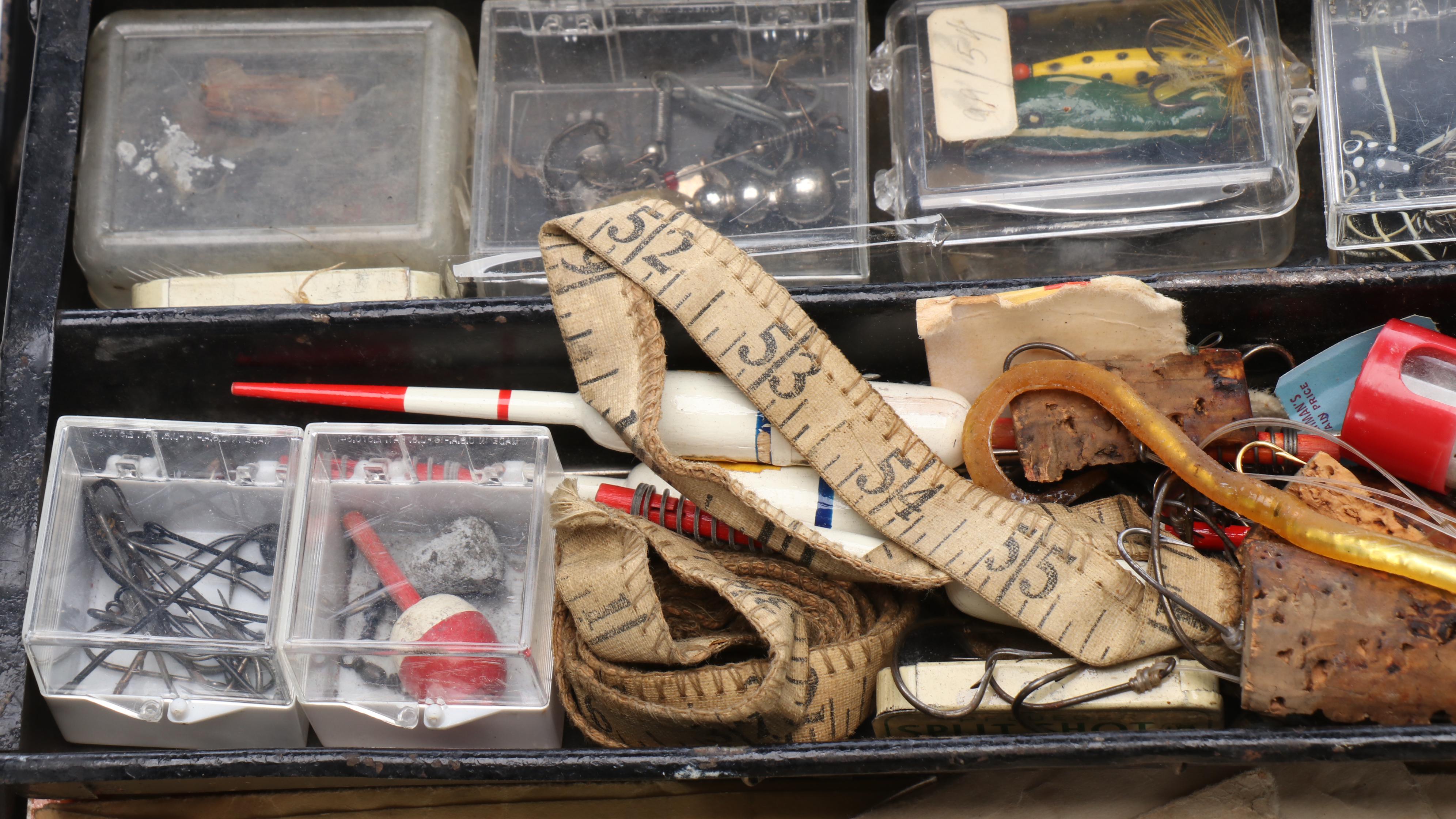 Metal Tackle Box with Fishing Accessories