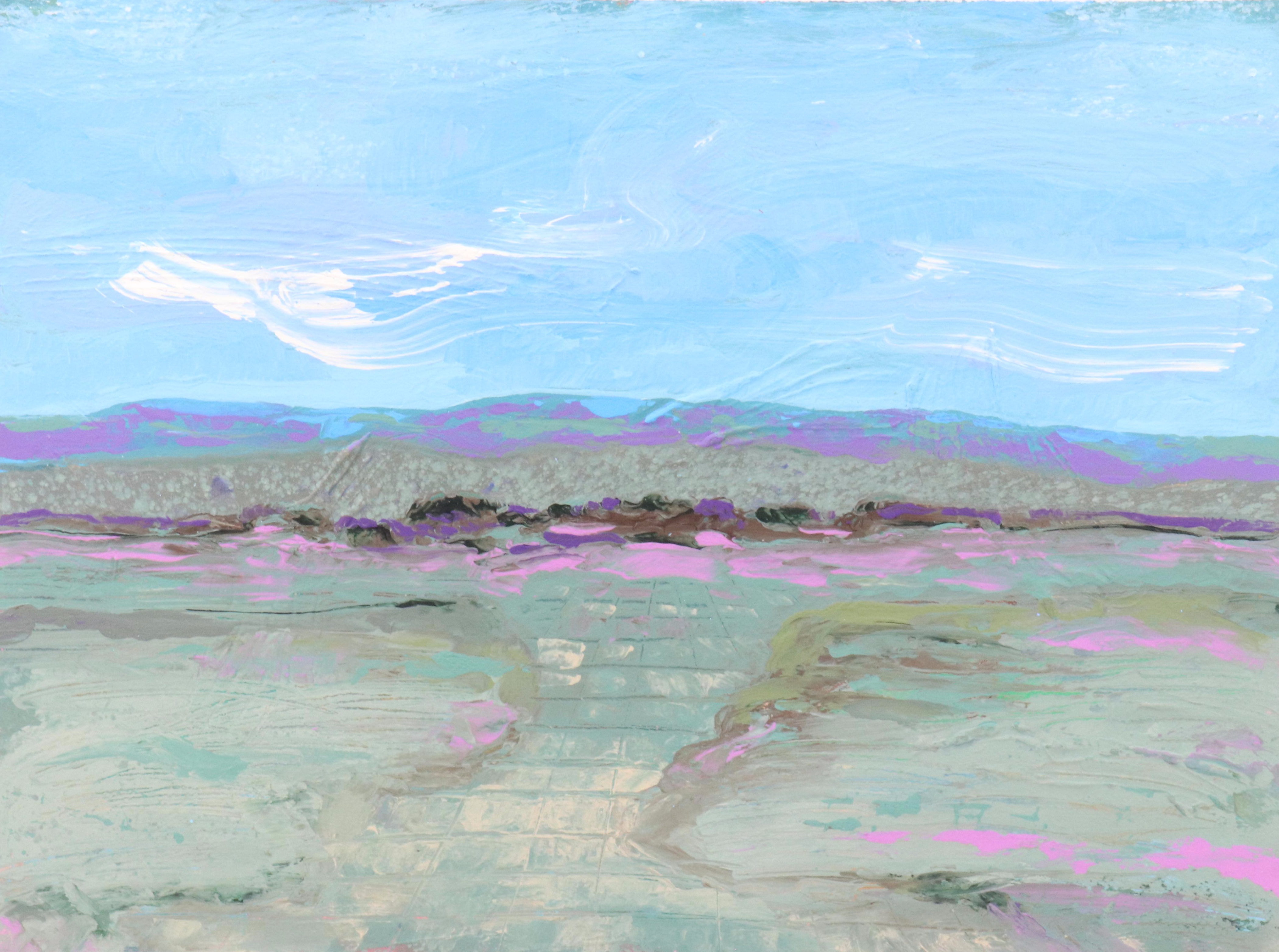 Harry Hilson Modern Landscape Acrylic Painting, Late 20th Century