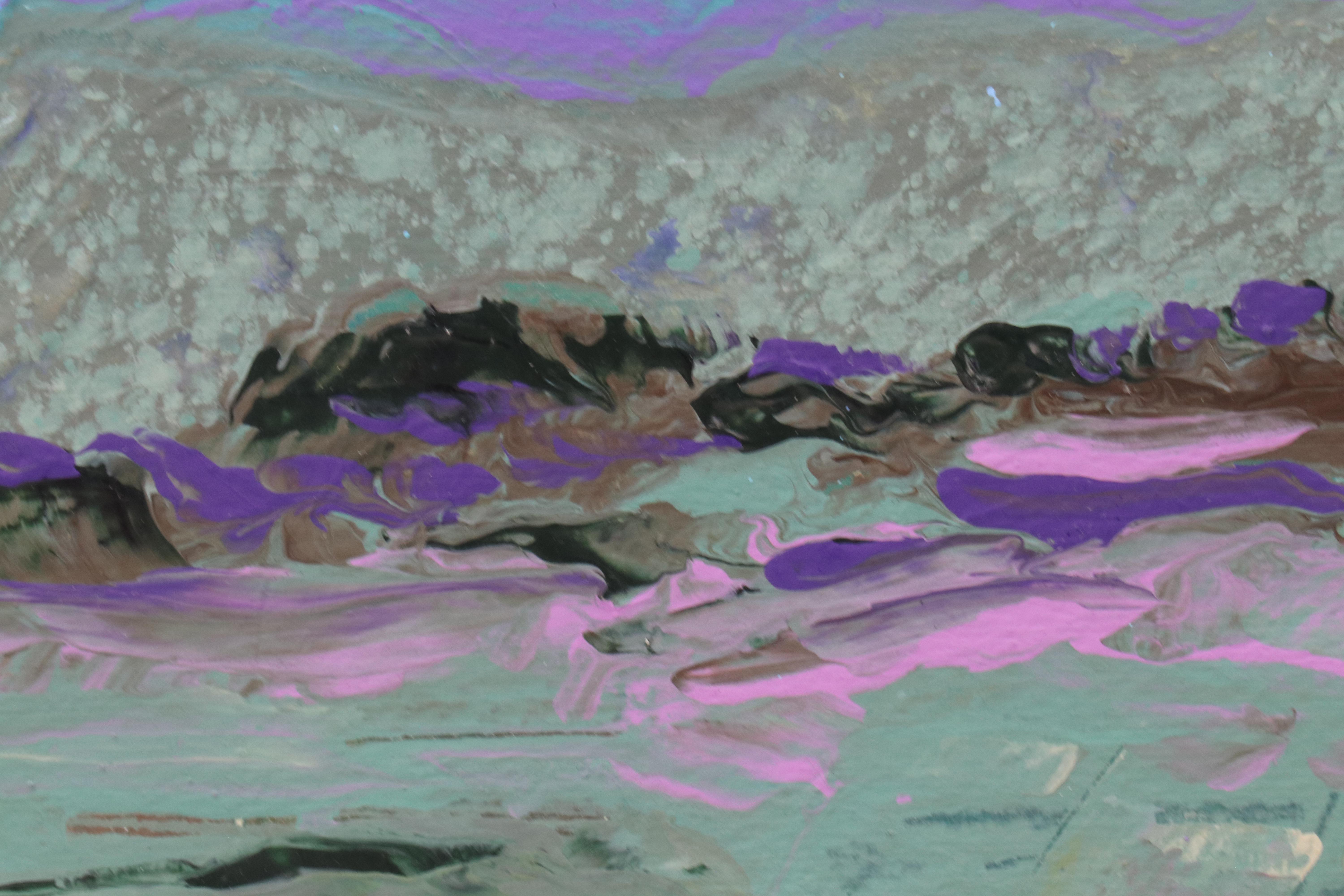 Harry Hilson Modern Landscape Acrylic Painting, Late 20th Century