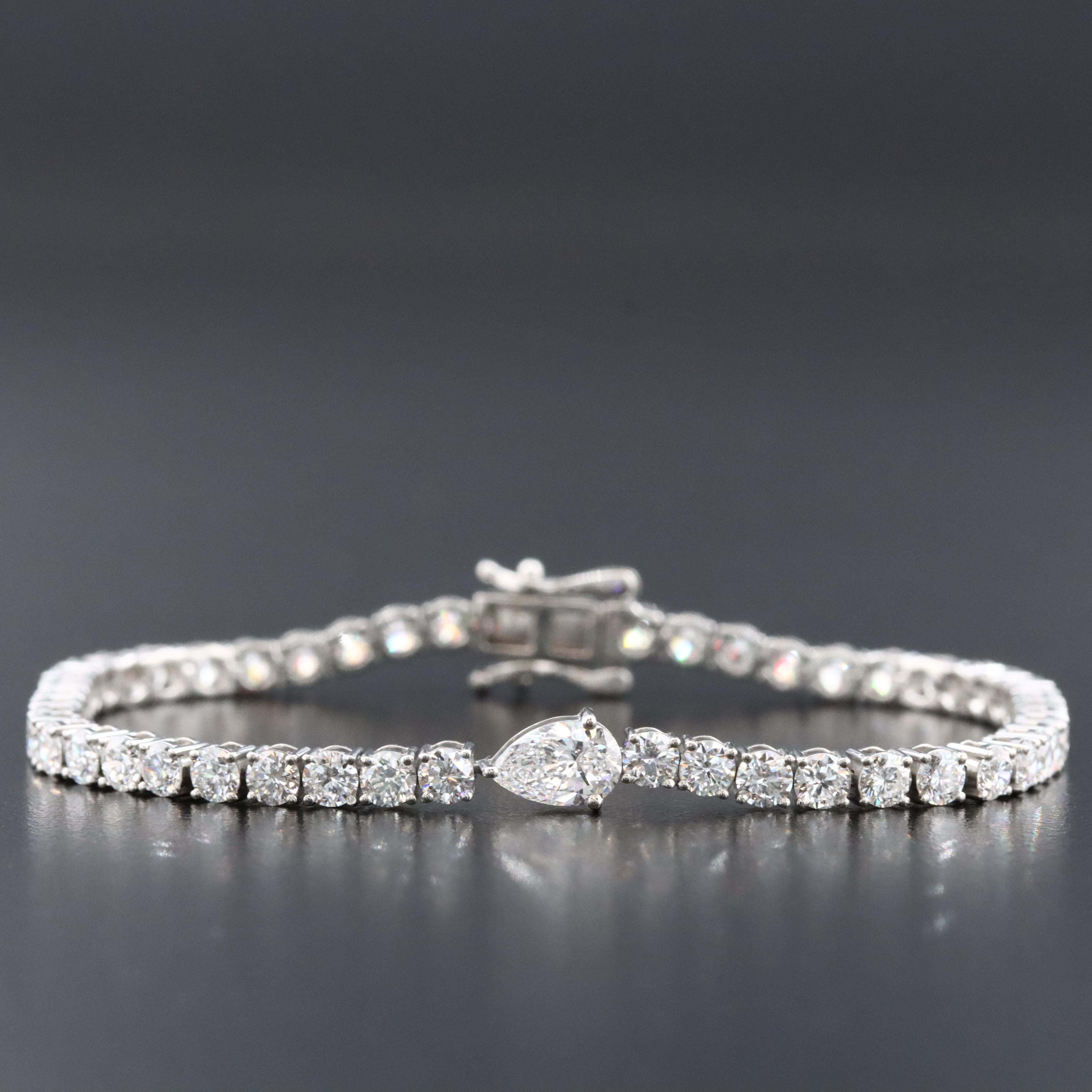 Platinum 5.79 CTW Lab Grown Diamond Line Bracelet