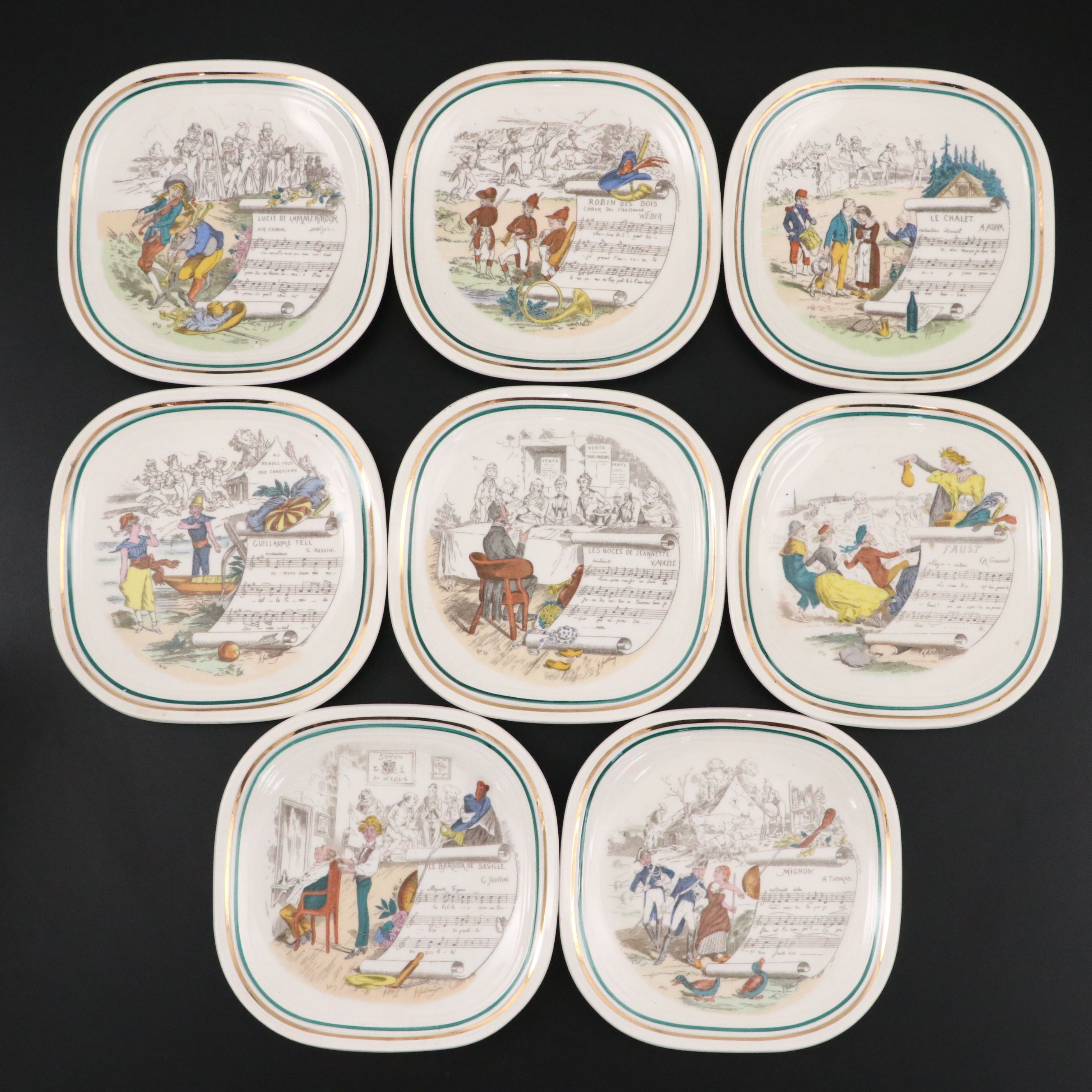 Parry Vieille Limoges Opera Plates, 20th Century