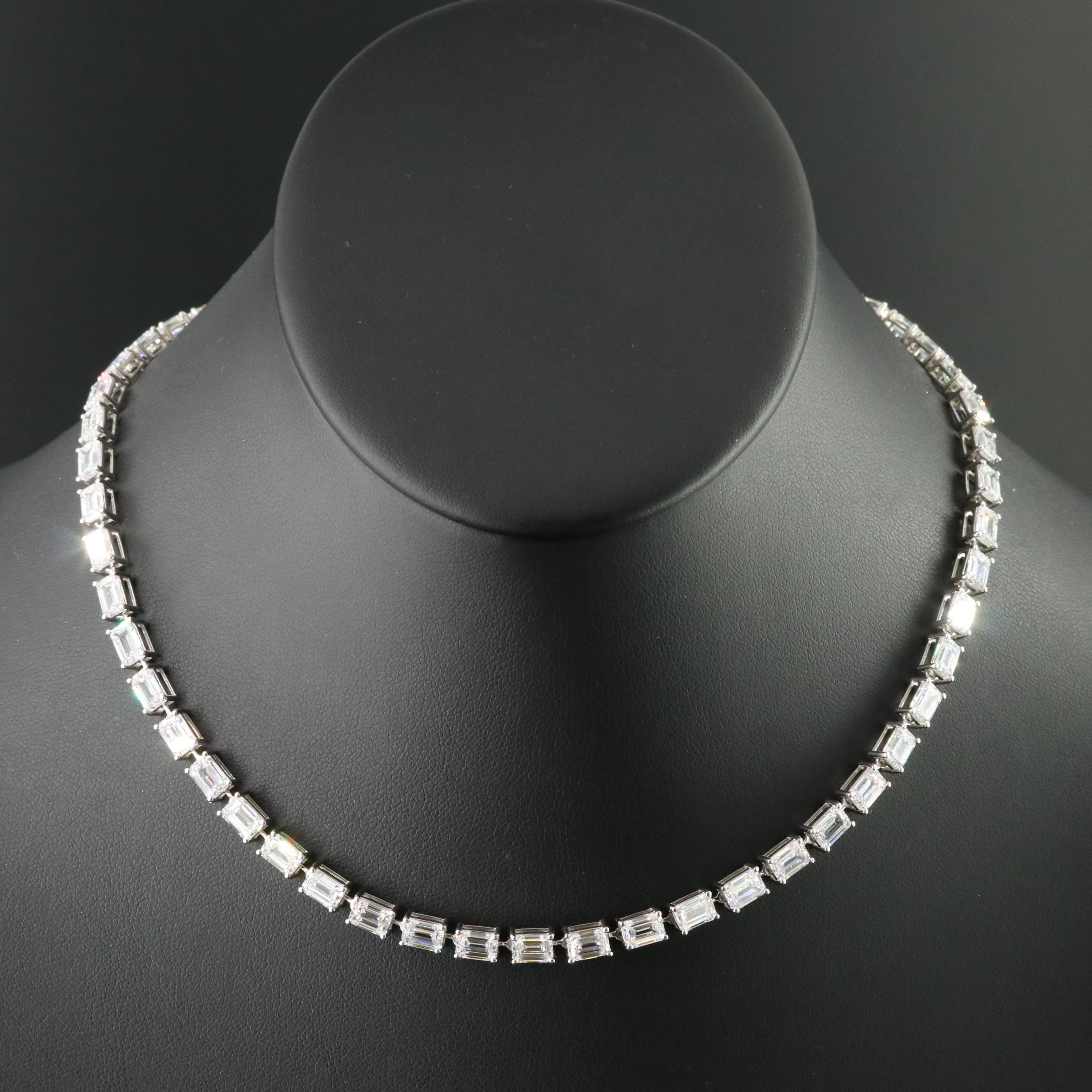Platinum 29.33 CTW Lab Grown Diamond Necklace