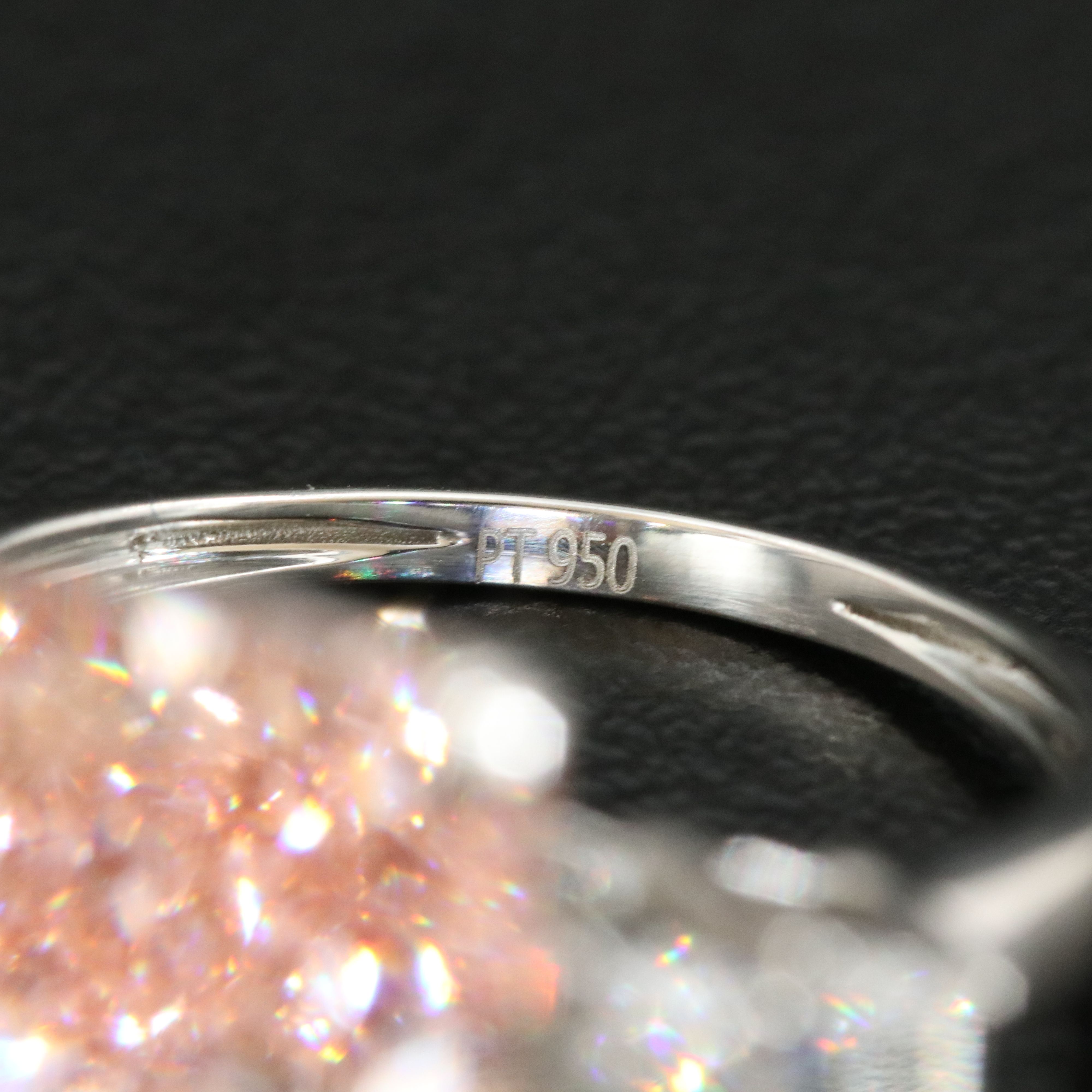 Platinum 7.95 CTW Lab Grown Diamond Ring with IGI Report and Fancy Pink Center