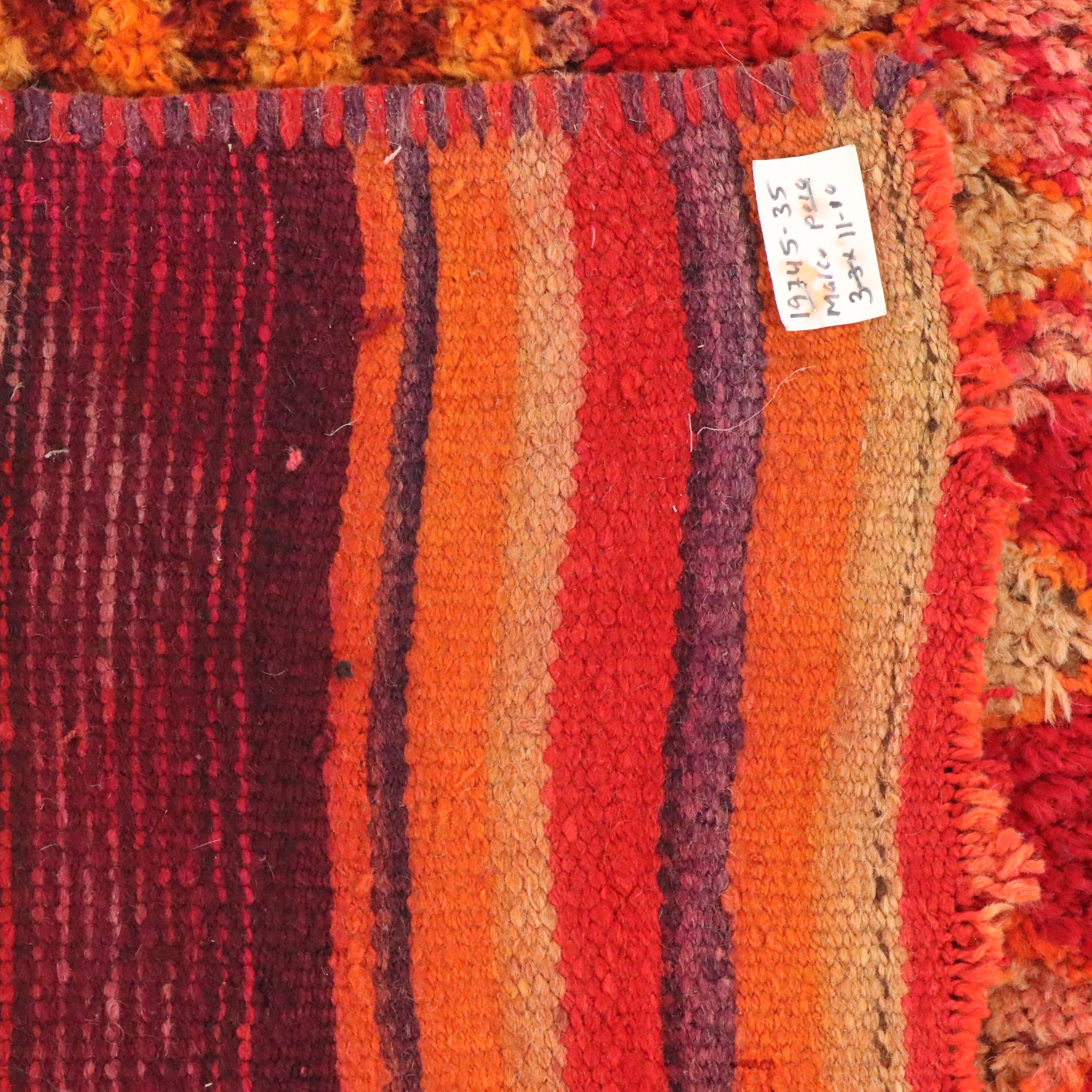 3'4 x 11'11 Hand-Knotted Moroccan Berber Long Rug