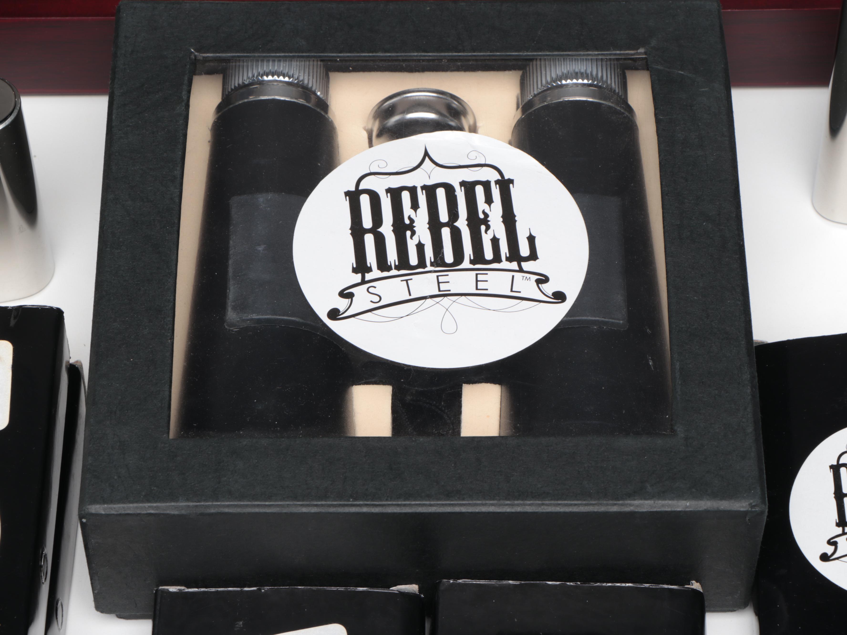 Rebel Stainless Steel with Other Flasks and Accessories