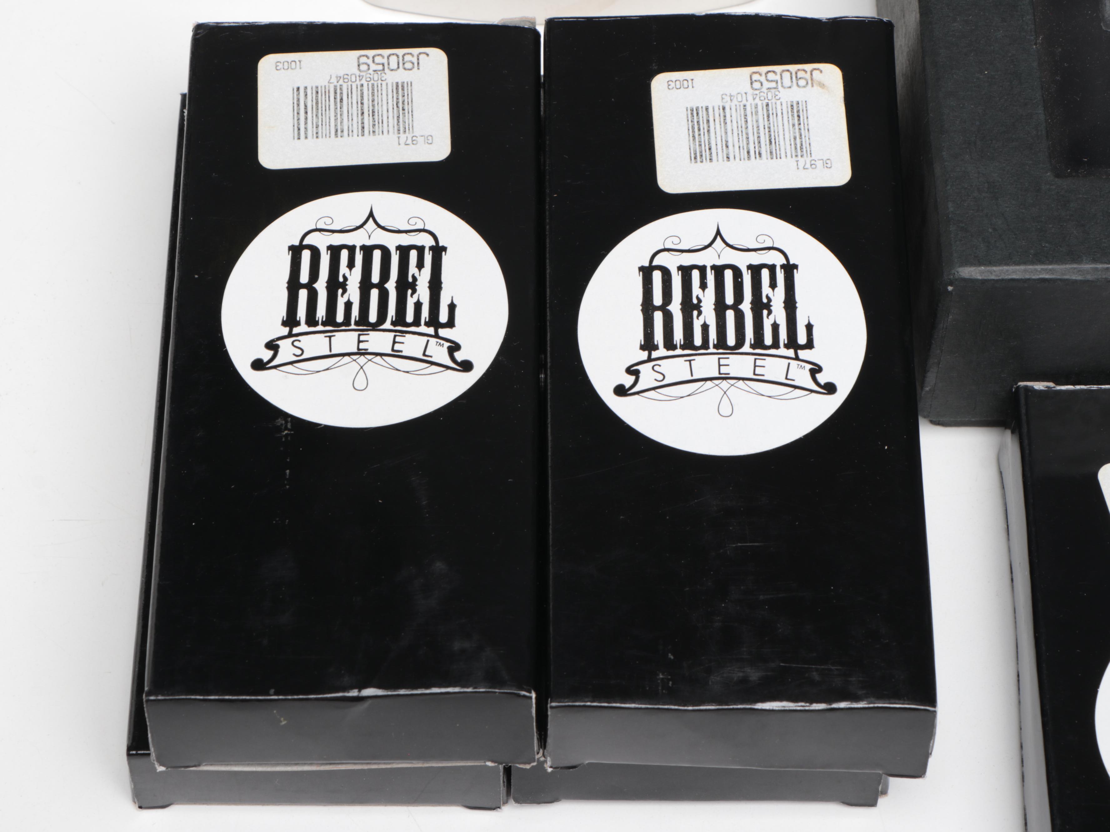 Rebel Stainless Steel with Other Flasks and Accessories