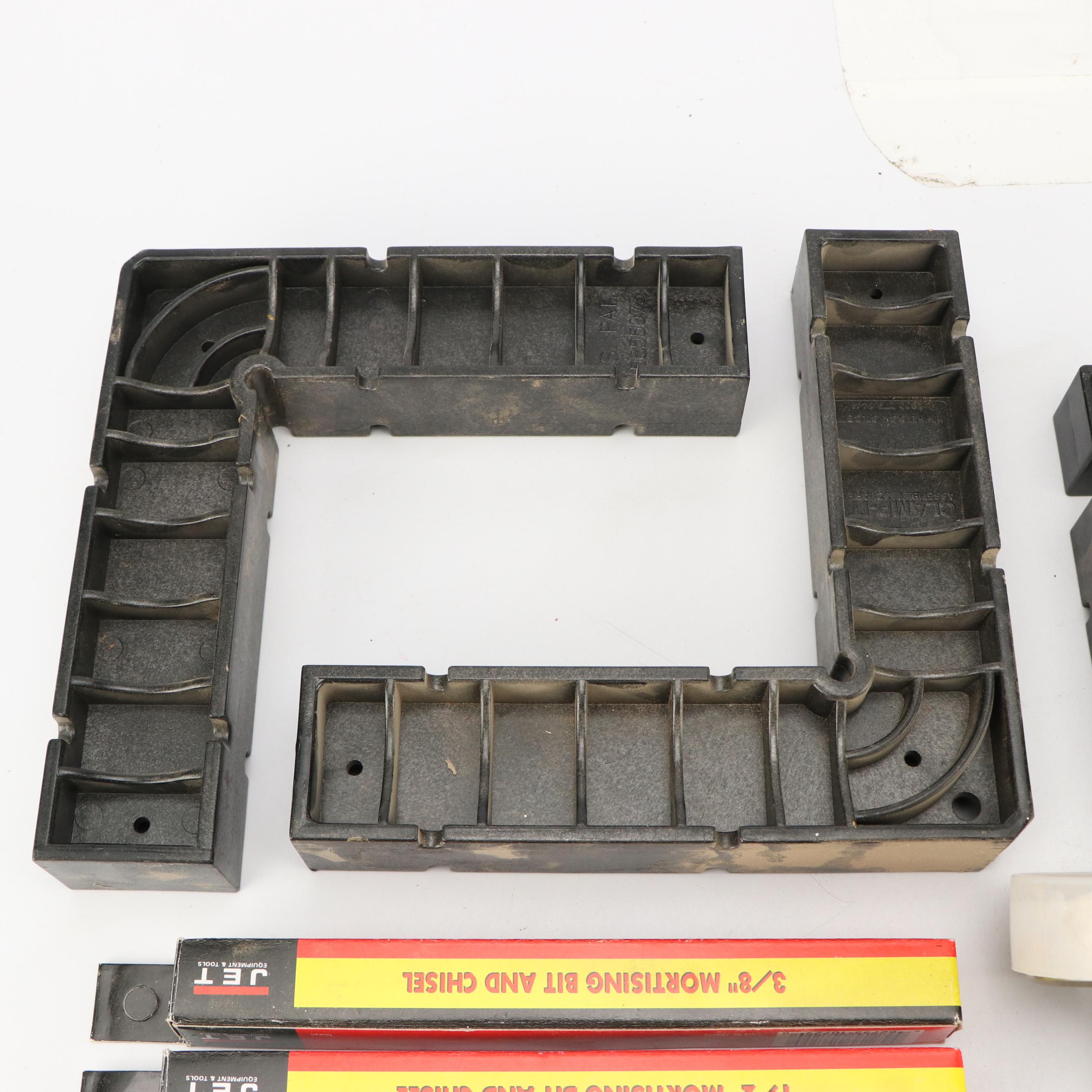 JET Mortising Bit & Chisels with Rockler Clampit Assembly Squares and Drill Bits