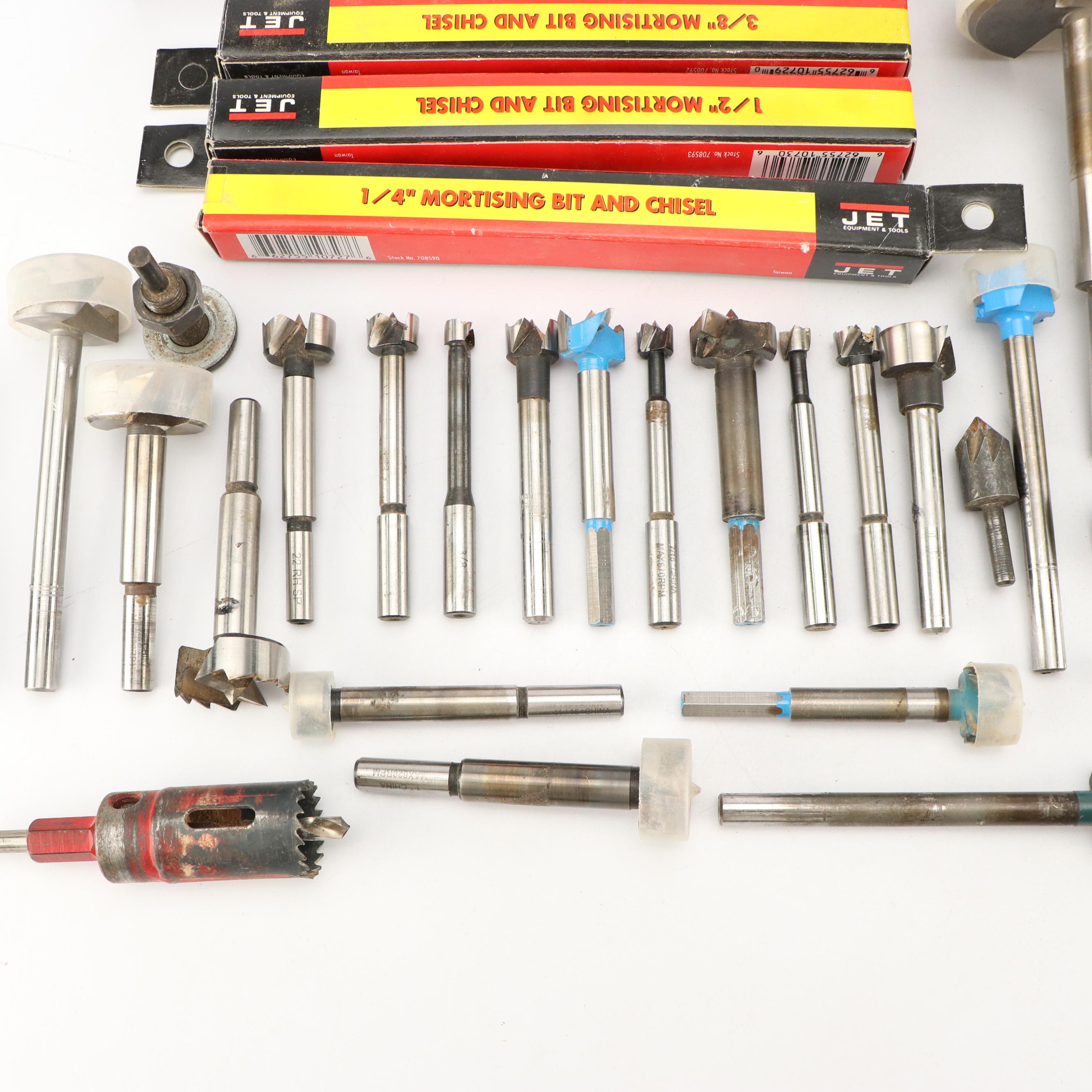 JET Mortising Bit & Chisels with Rockler Clampit Assembly Squares and Drill Bits