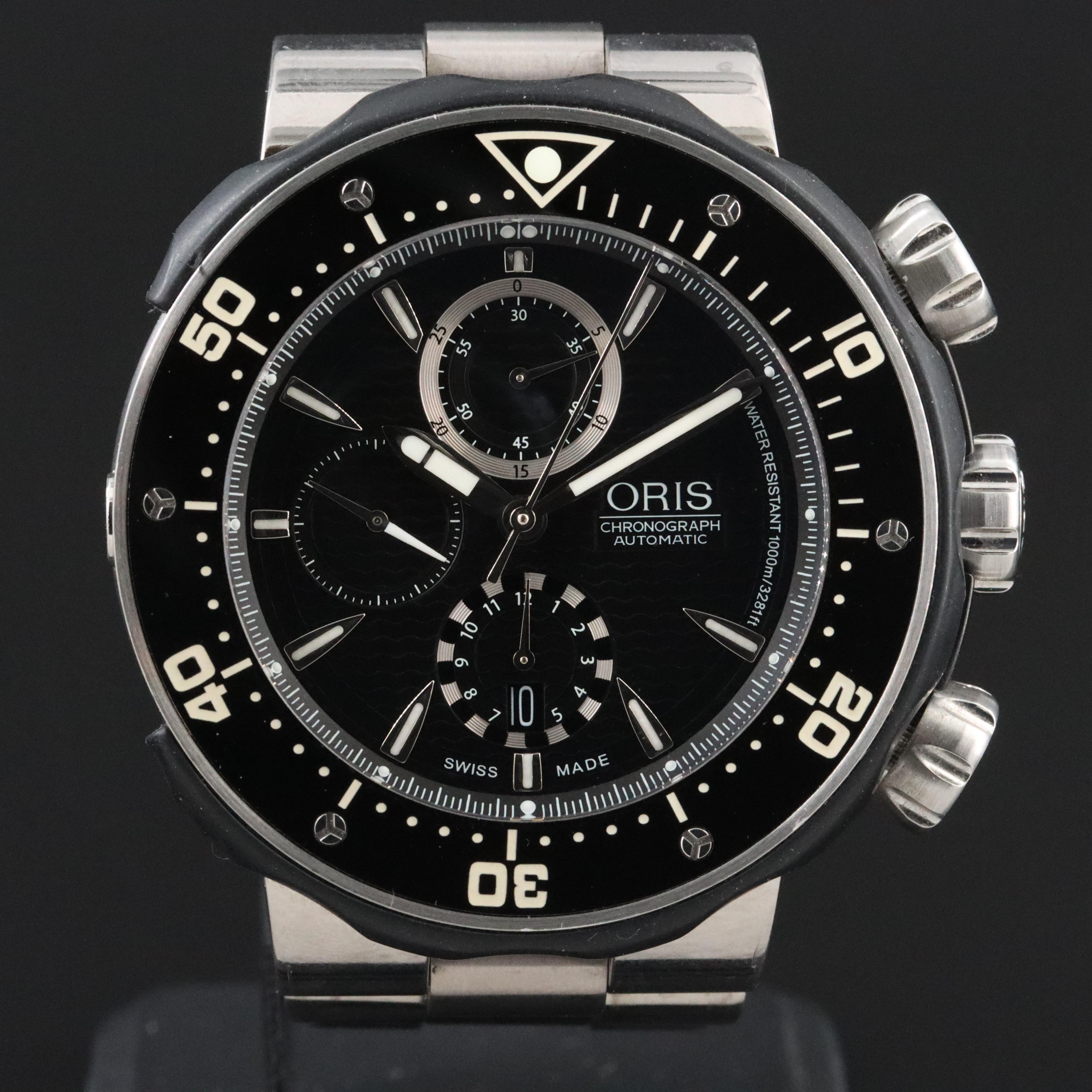 Oris ProDiver Chronograph 7630-71 Black 51mm Titanium Automatic Watch
