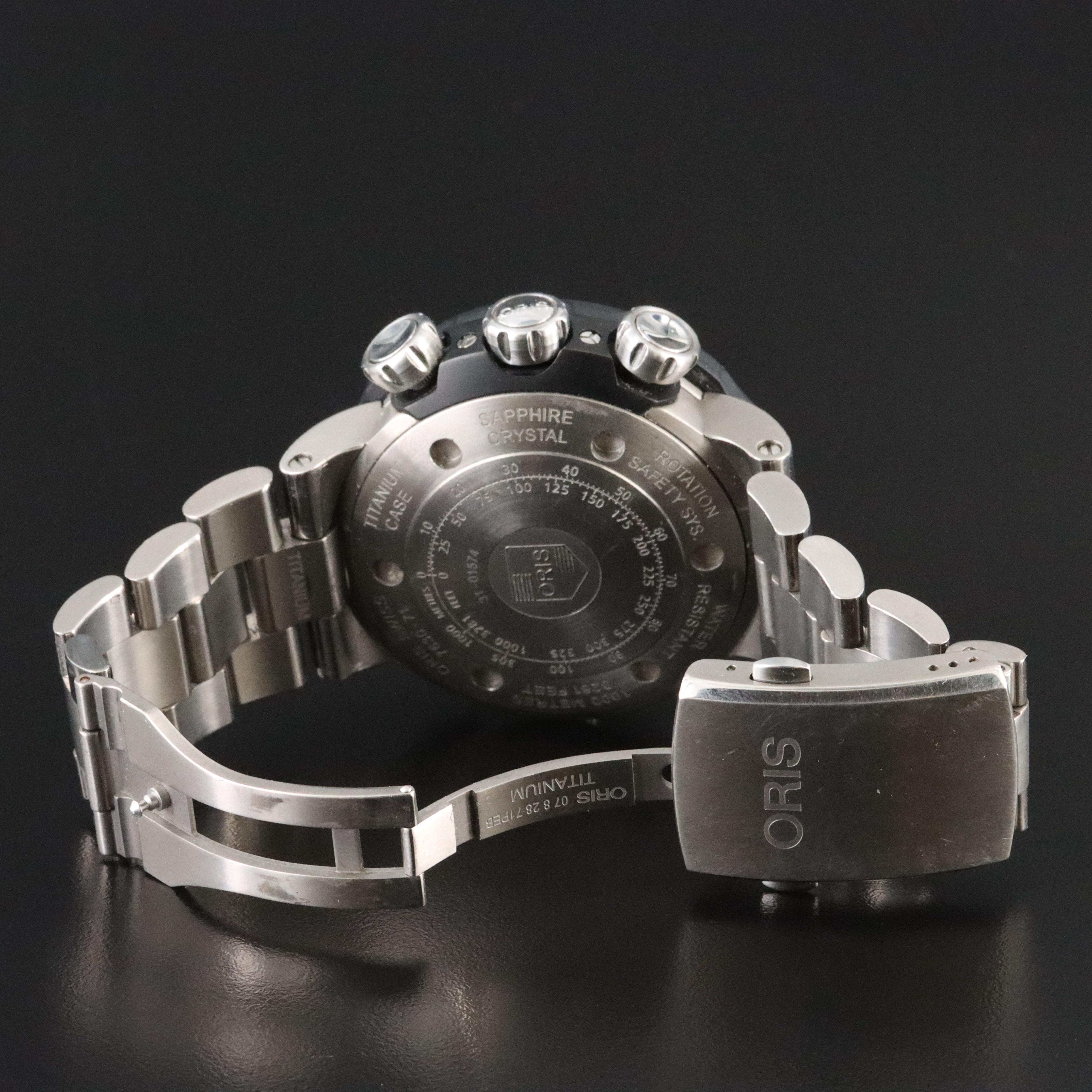 Oris ProDiver Chronograph 7630-71 Black 51mm Titanium Automatic Watch