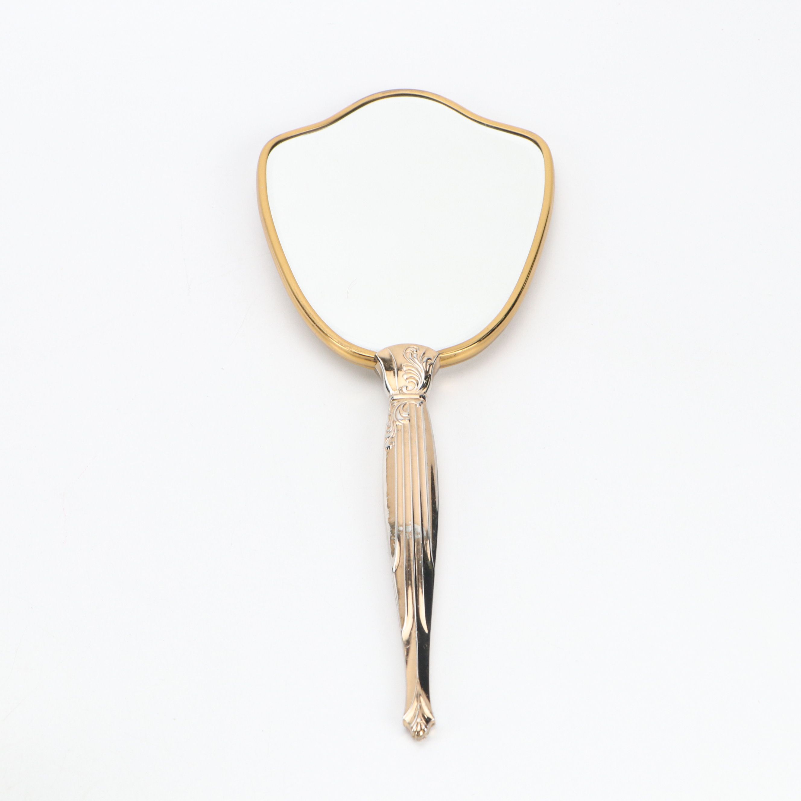 Vanity Tools Including Hand Mirror, Brushes, Hand-Painted Compact and More