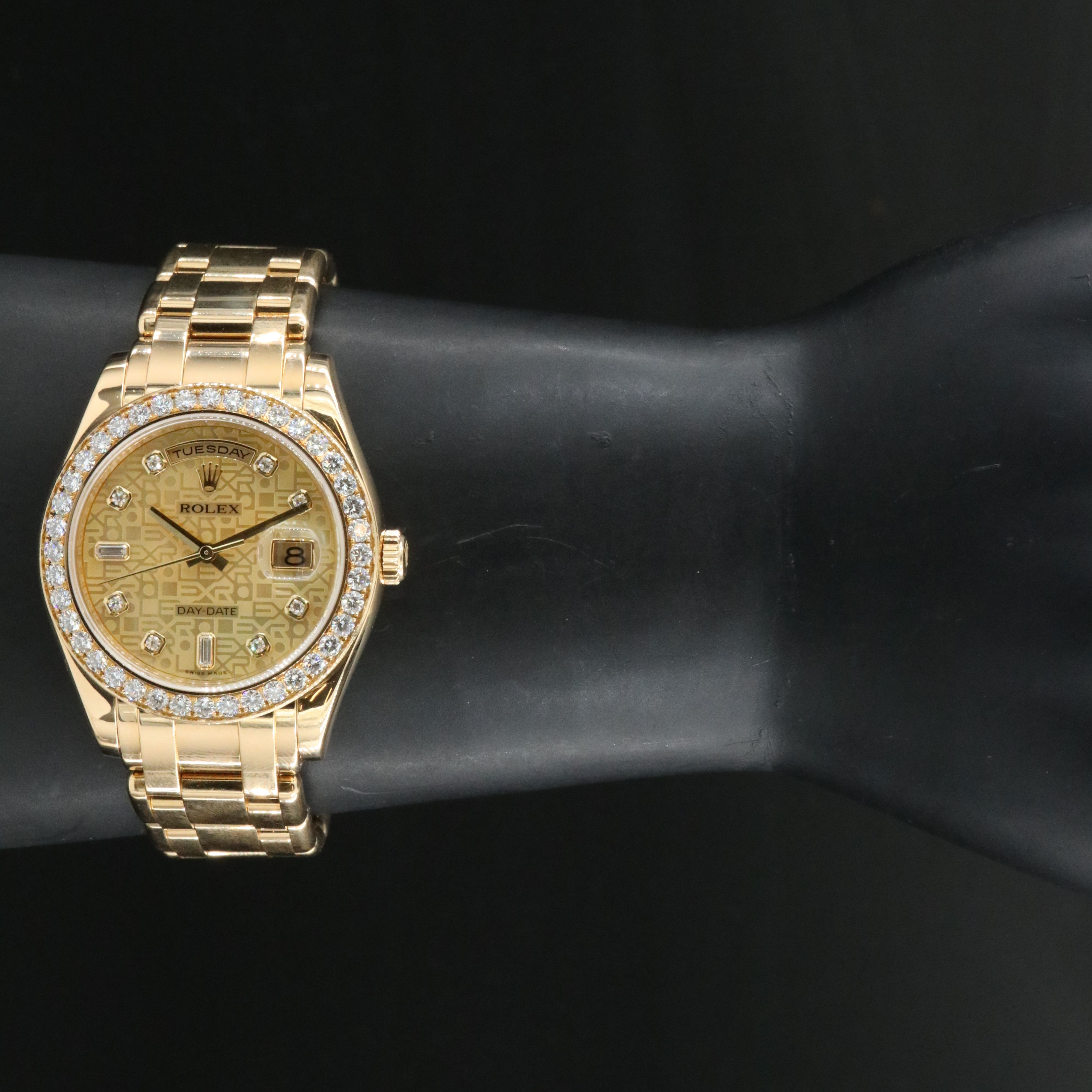 Rolex Day-Date Masterpiece 18948 2.75 CTW Diamond 18K Gold Watch c.2007