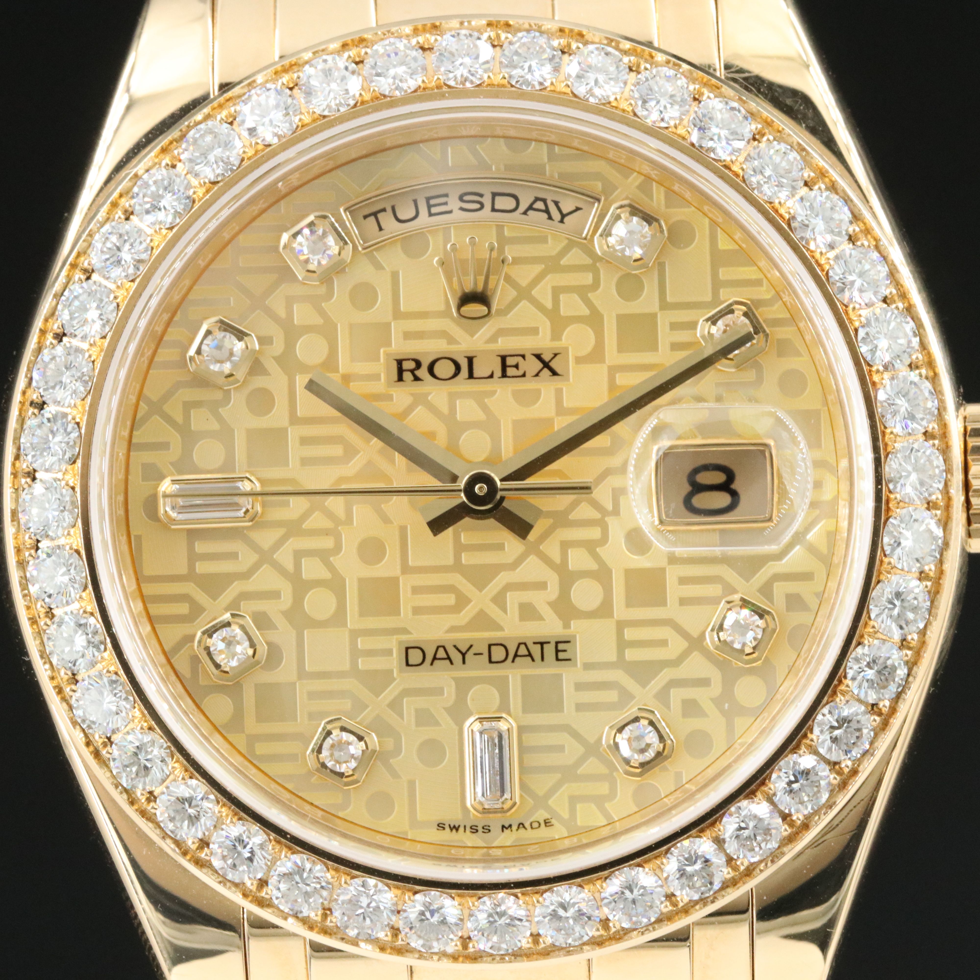 Rolex Day-Date Masterpiece 18948 2.75 CTW Diamond 18K Gold Watch c.2007