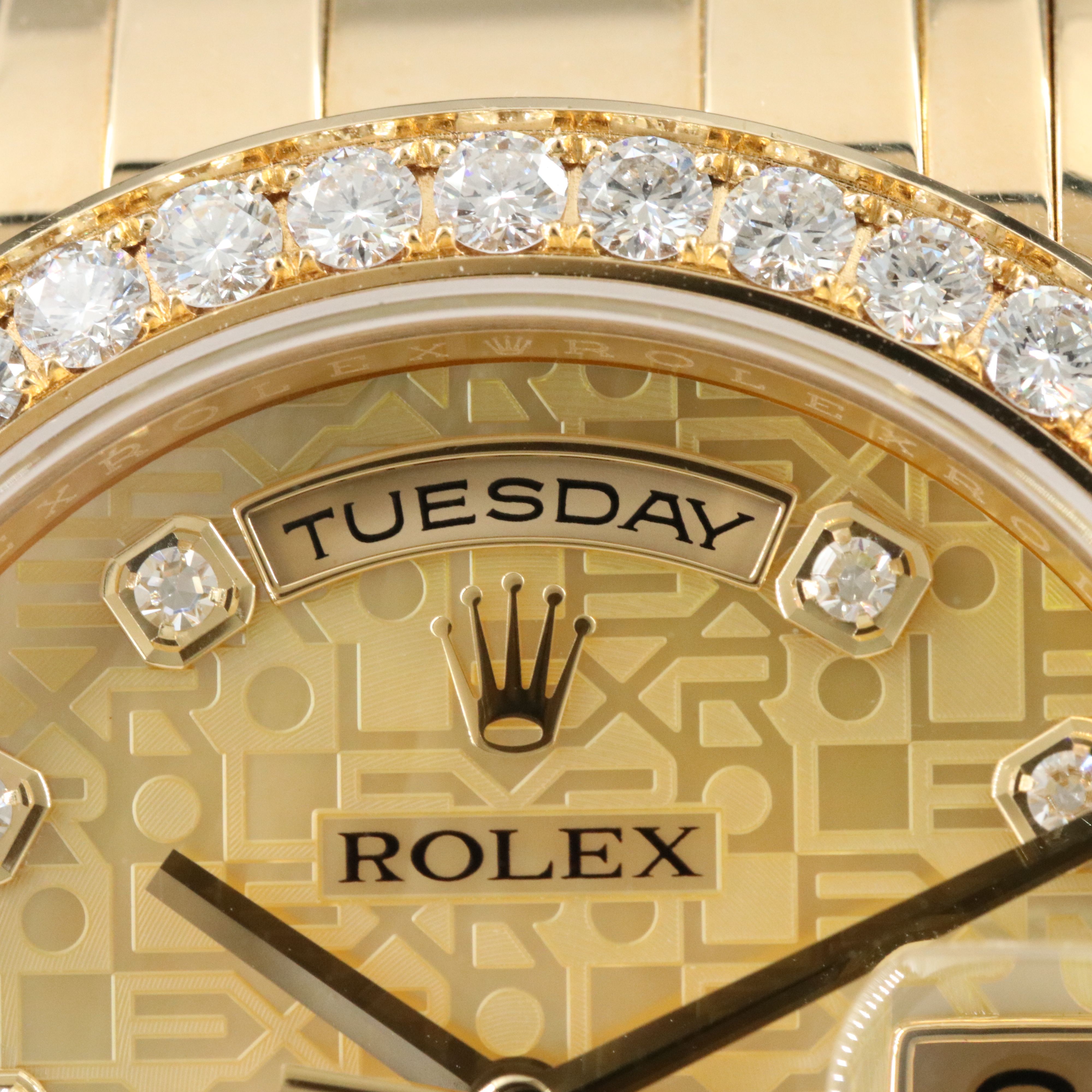 Rolex Day-Date Masterpiece 18948 2.75 CTW Diamond 18K Gold Watch c.2007