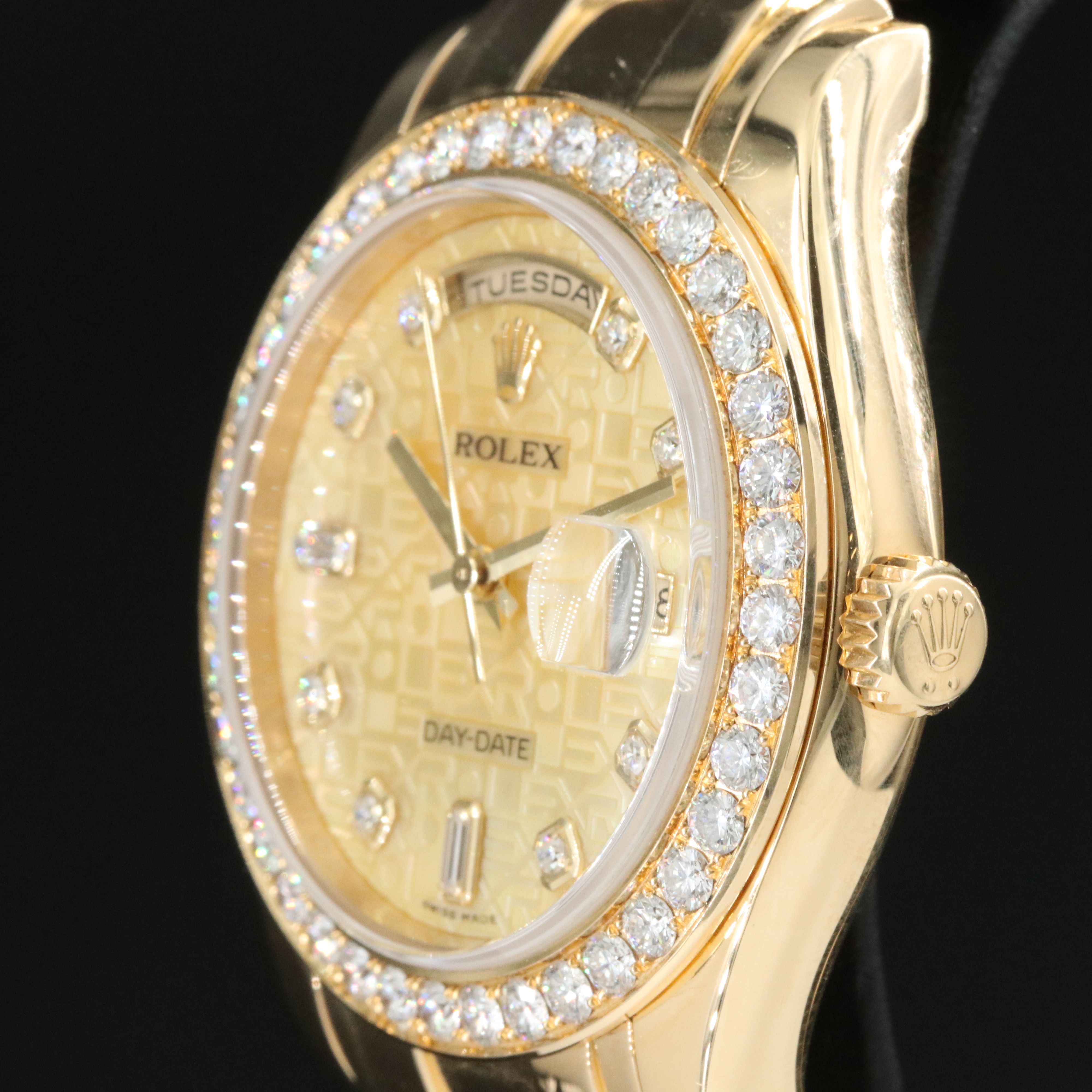 Rolex Day-Date Masterpiece 18948 2.75 CTW Diamond 18K Gold Watch c.2007