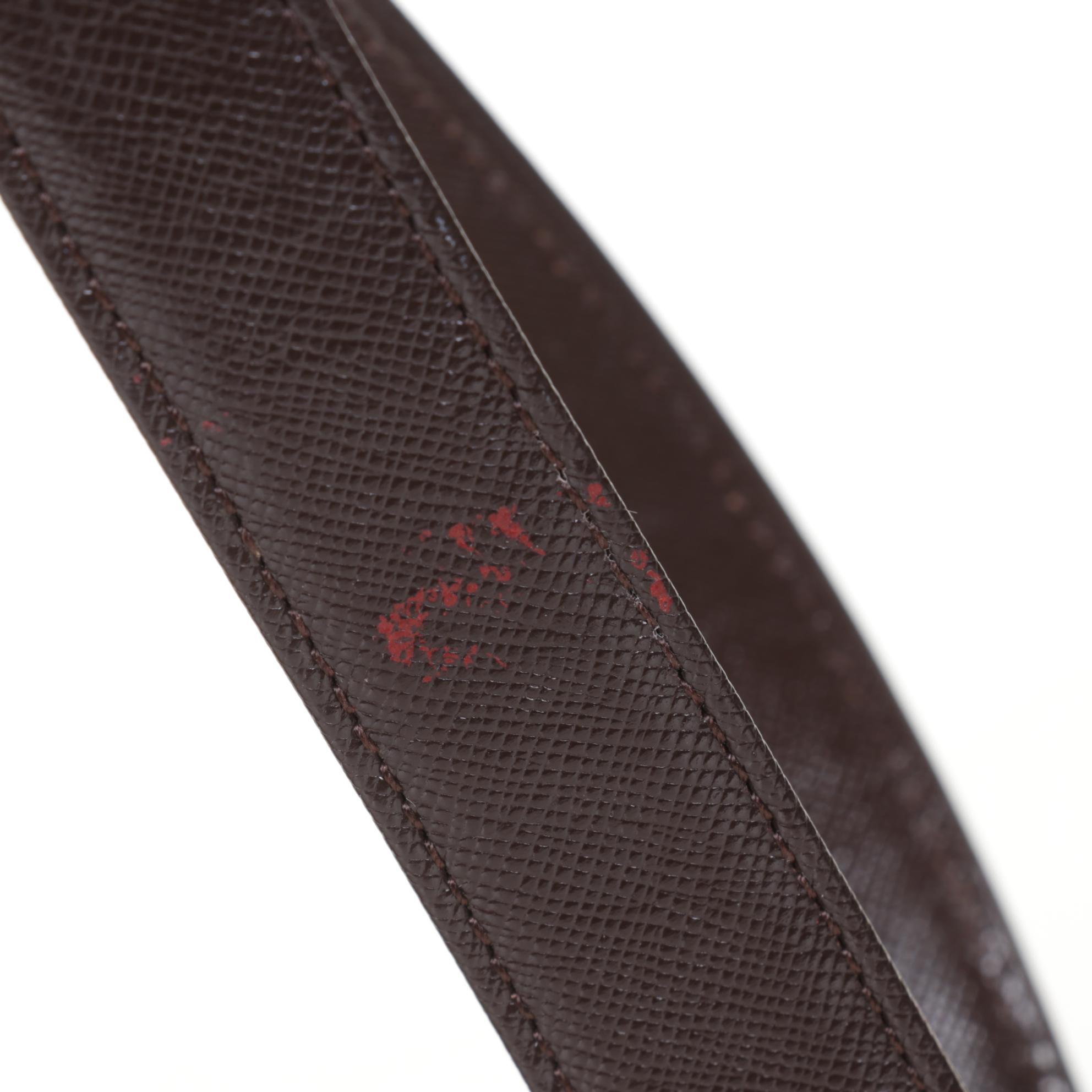 Burberry Haymarket Check Canvas Zip Tote with Brown Saffiano Leather Trim