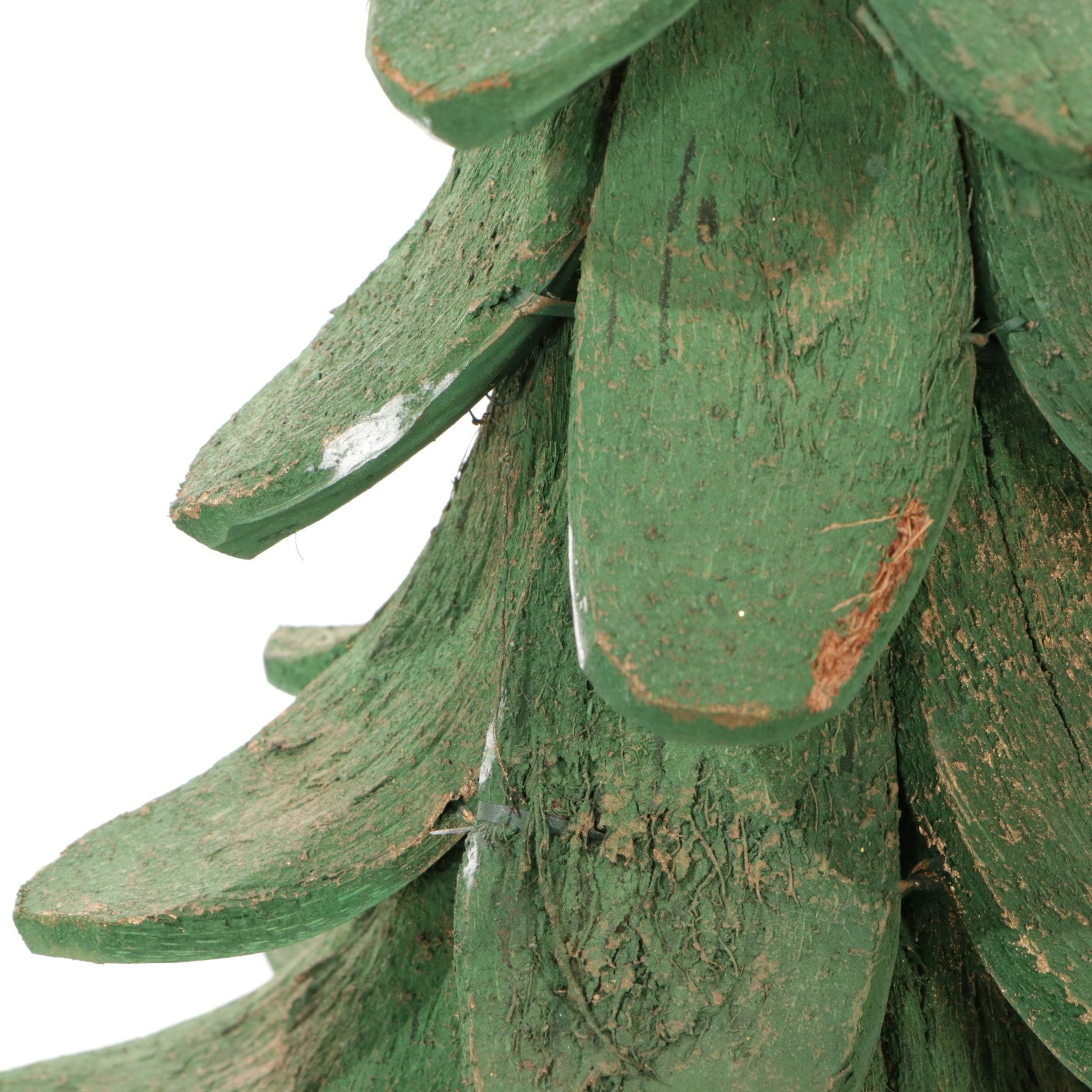 Coconut Shell Christmas Trees with Gold Paint and Coir Doormat