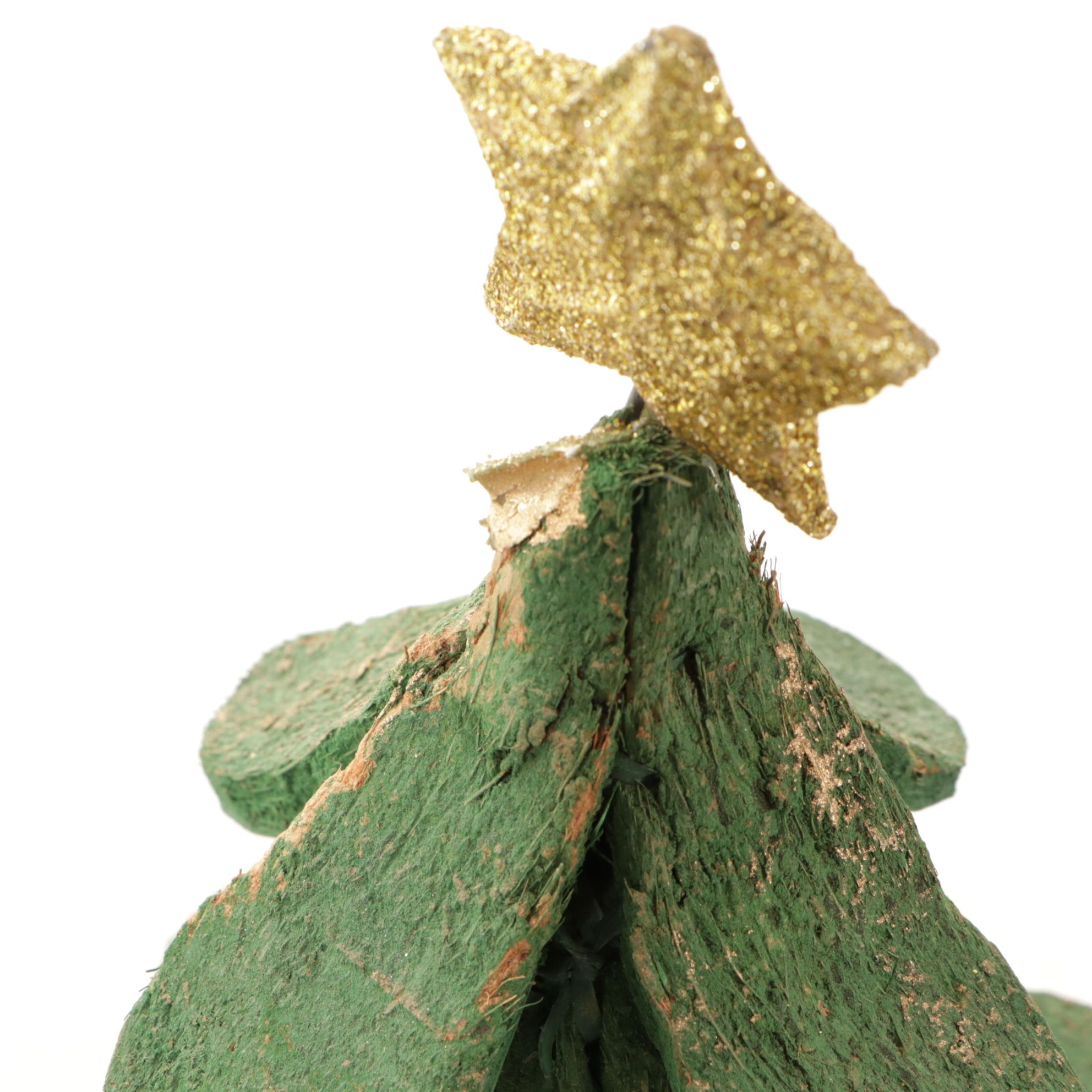 Coconut Shell Christmas Trees with Gold Paint and Coir Doormat