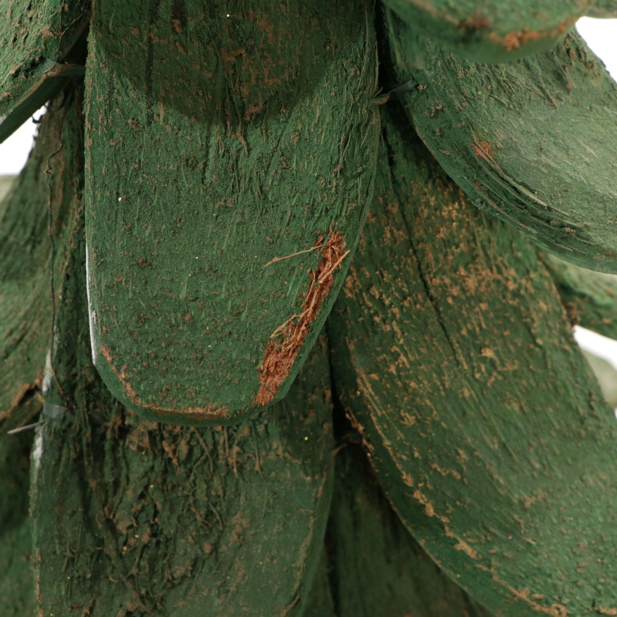 Coconut Shell Christmas Trees with Gold Paint and Coir Doormat