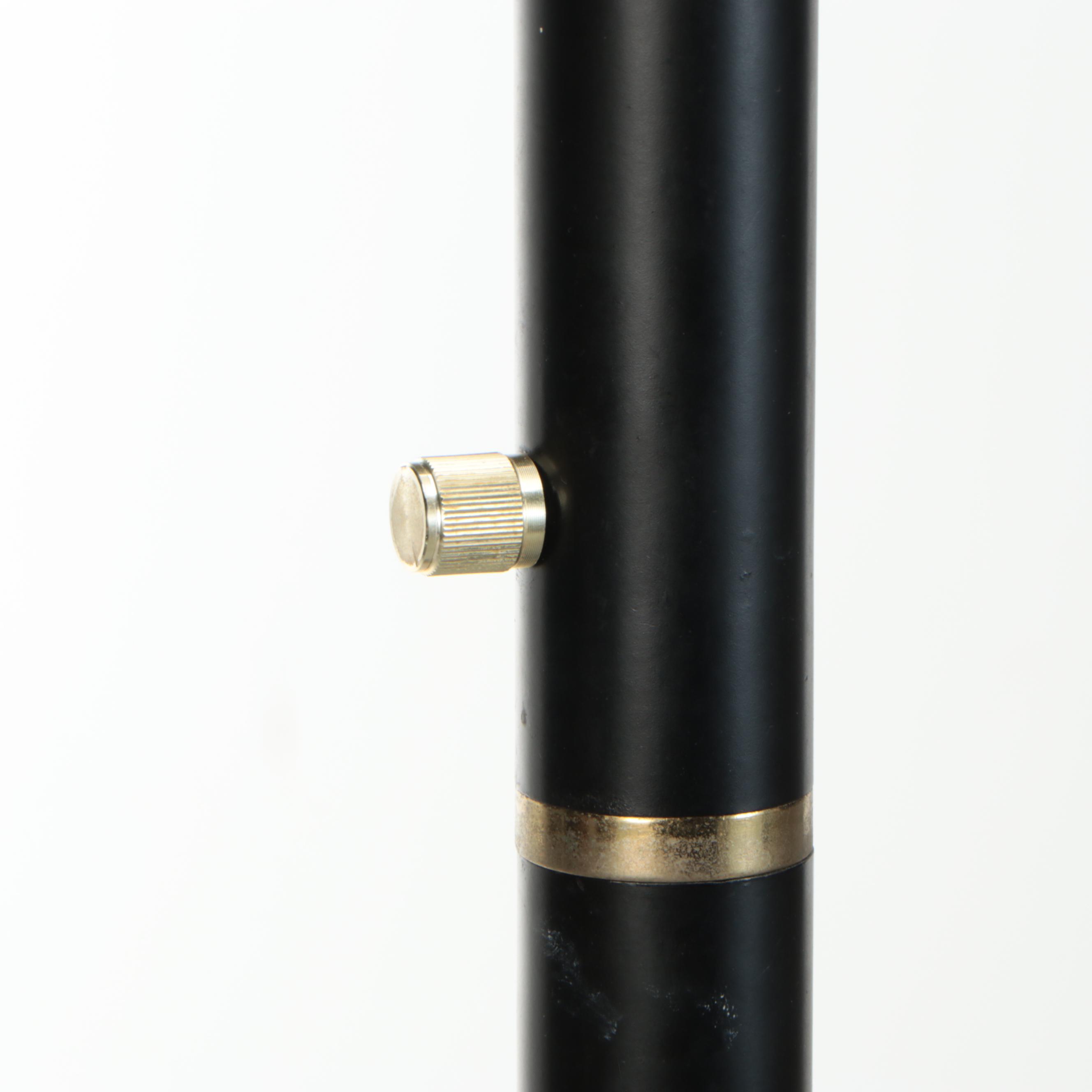 Postmodern Satin Black Torchère Floor Lamp, Late 20th Century