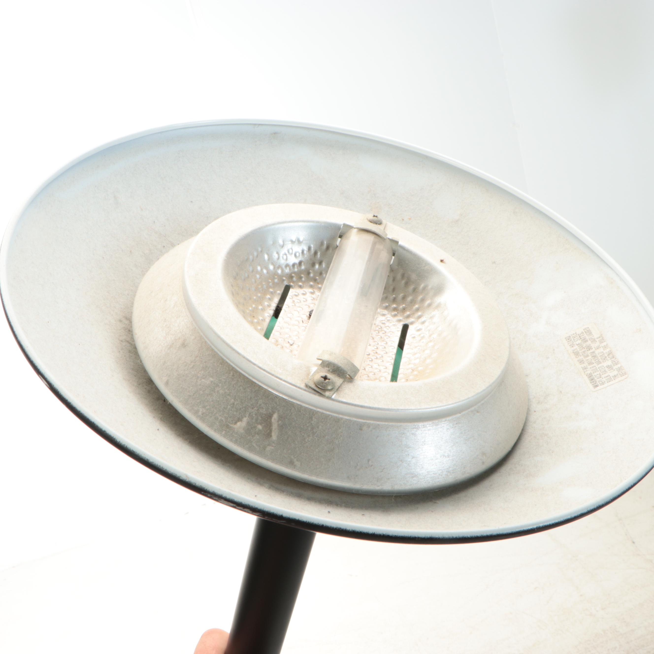 Postmodern Satin Black Torchère Floor Lamp, Late 20th Century