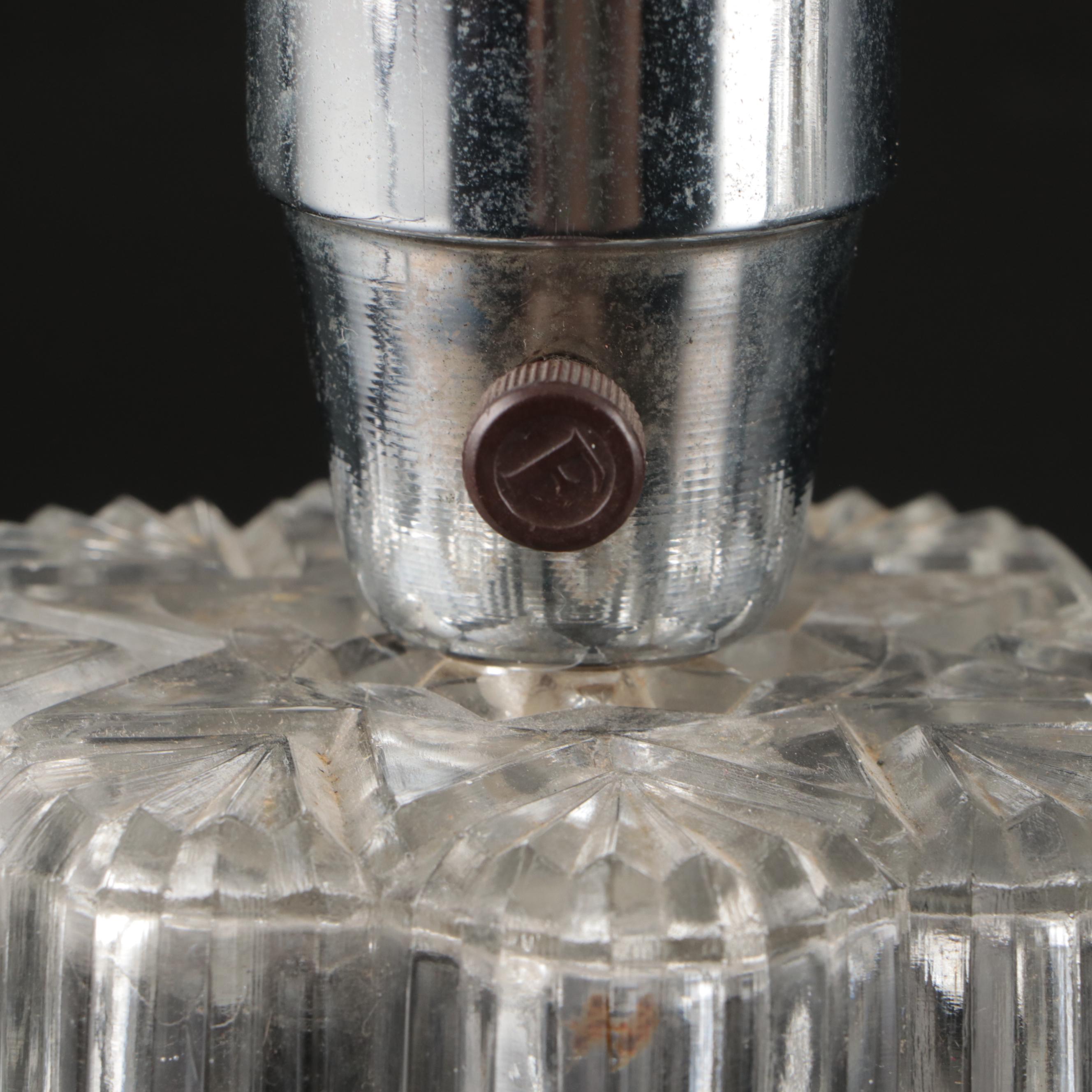 Pair of Art Deco Torpedo Glass Boudoir Lamps