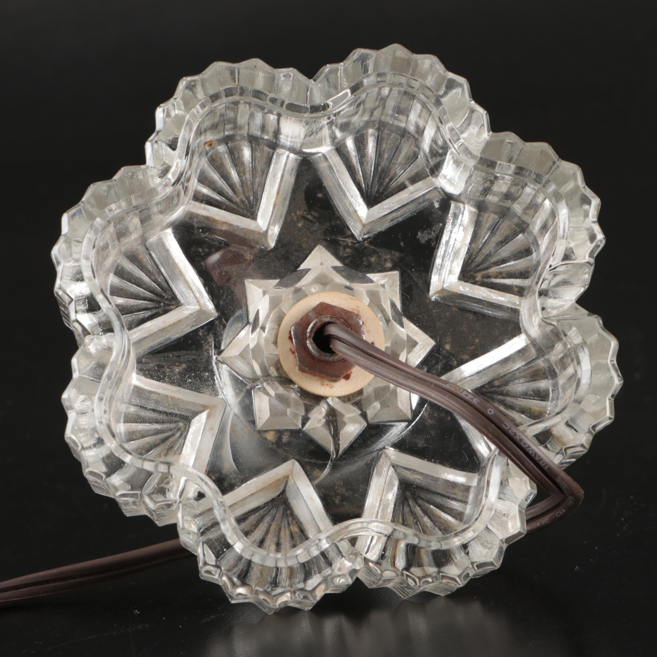 Pair of Art Deco Torpedo Glass Boudoir Lamps