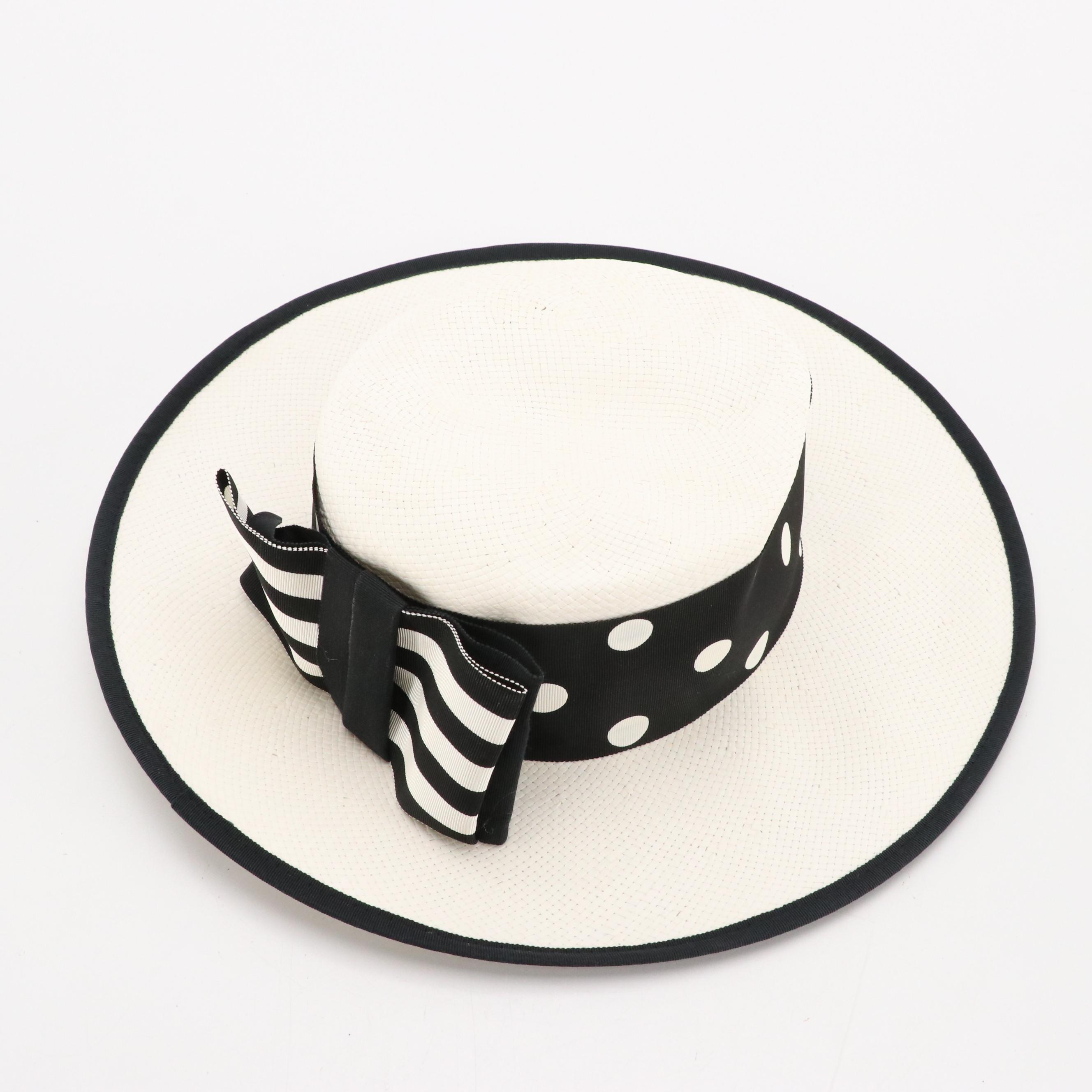 Eric Javits Occasion Hat with Other Wide Brim Hats, Pillbox Hat, and Hat Boxes