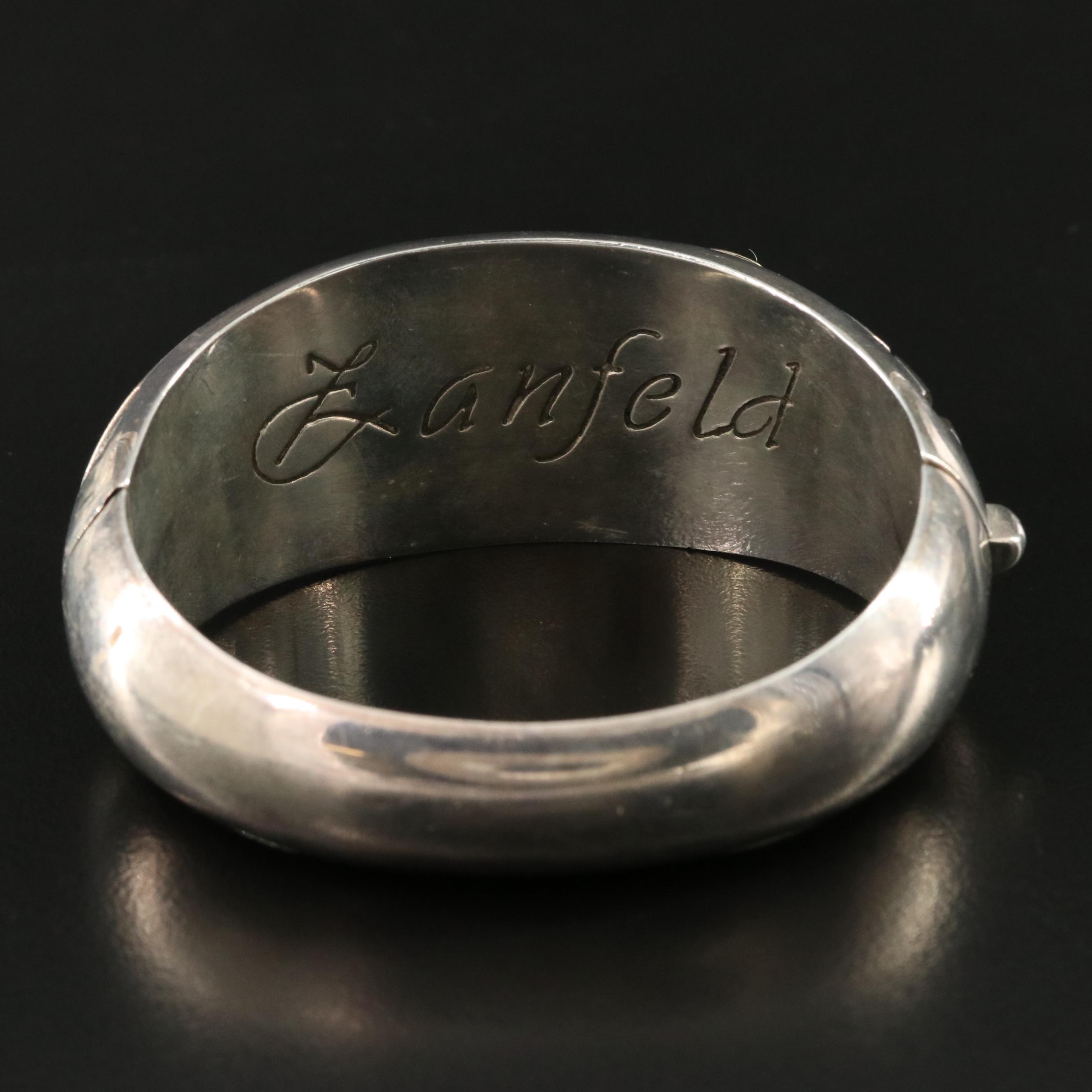 Lanfeld Sterling Hinged Bracelet with 14K Accents
