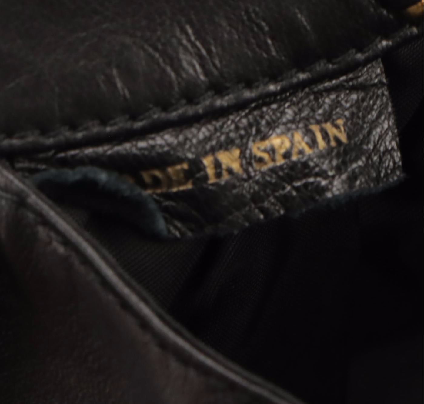 Loewe Braid Trim Pleated Evening Bag in Black Leather