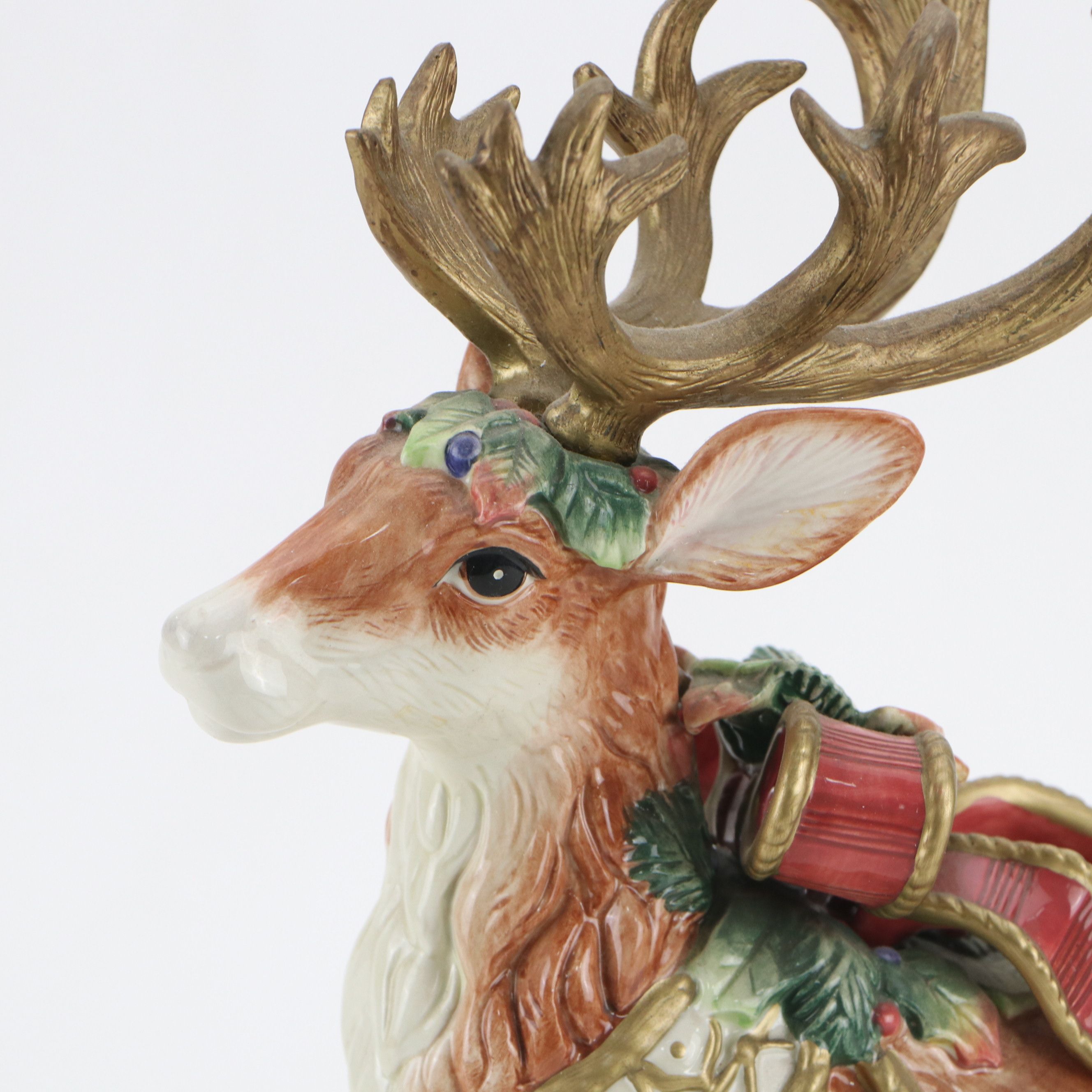 Fitz & Floyd Ceramic Reindeer Figurine