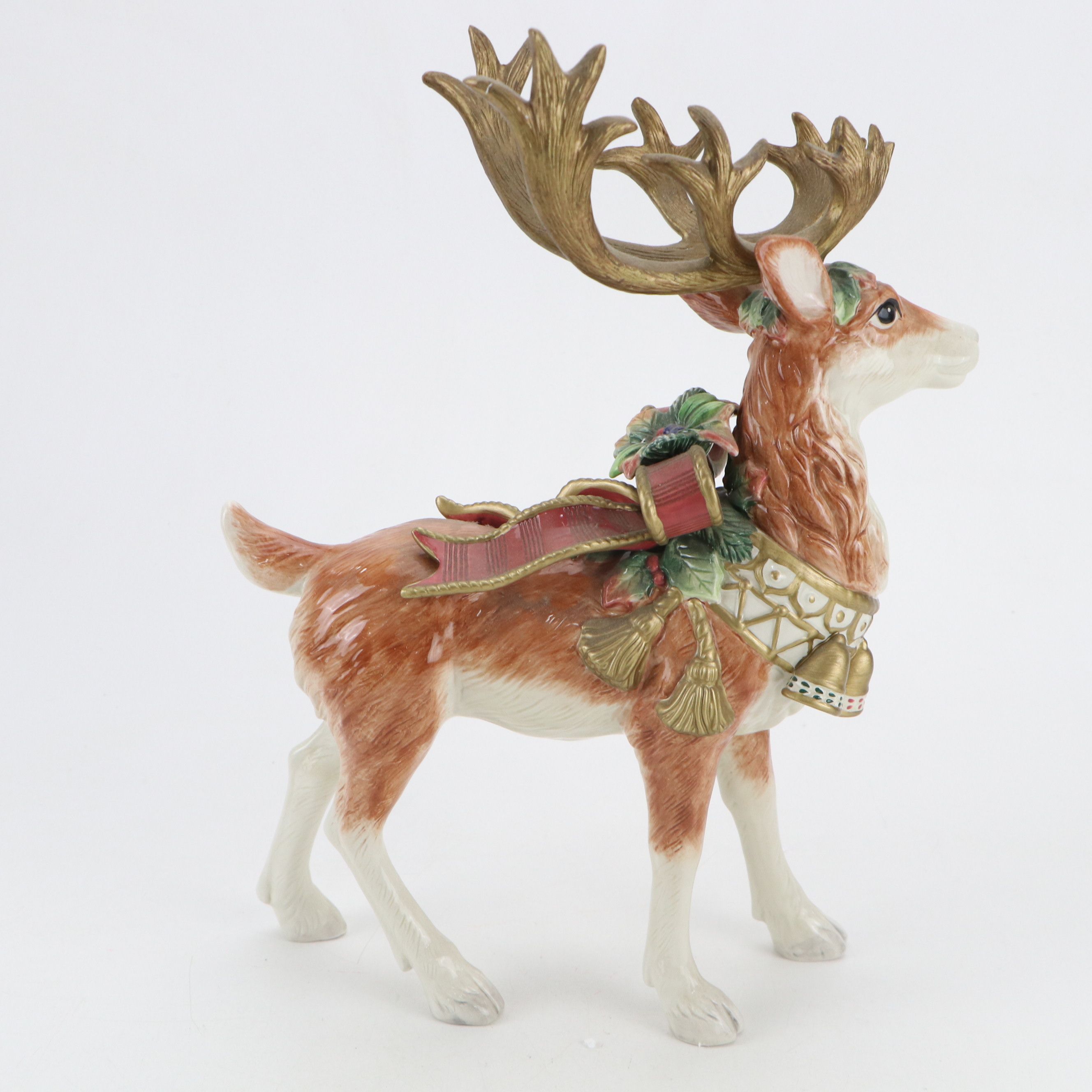 Fitz & Floyd Ceramic Reindeer Figurine