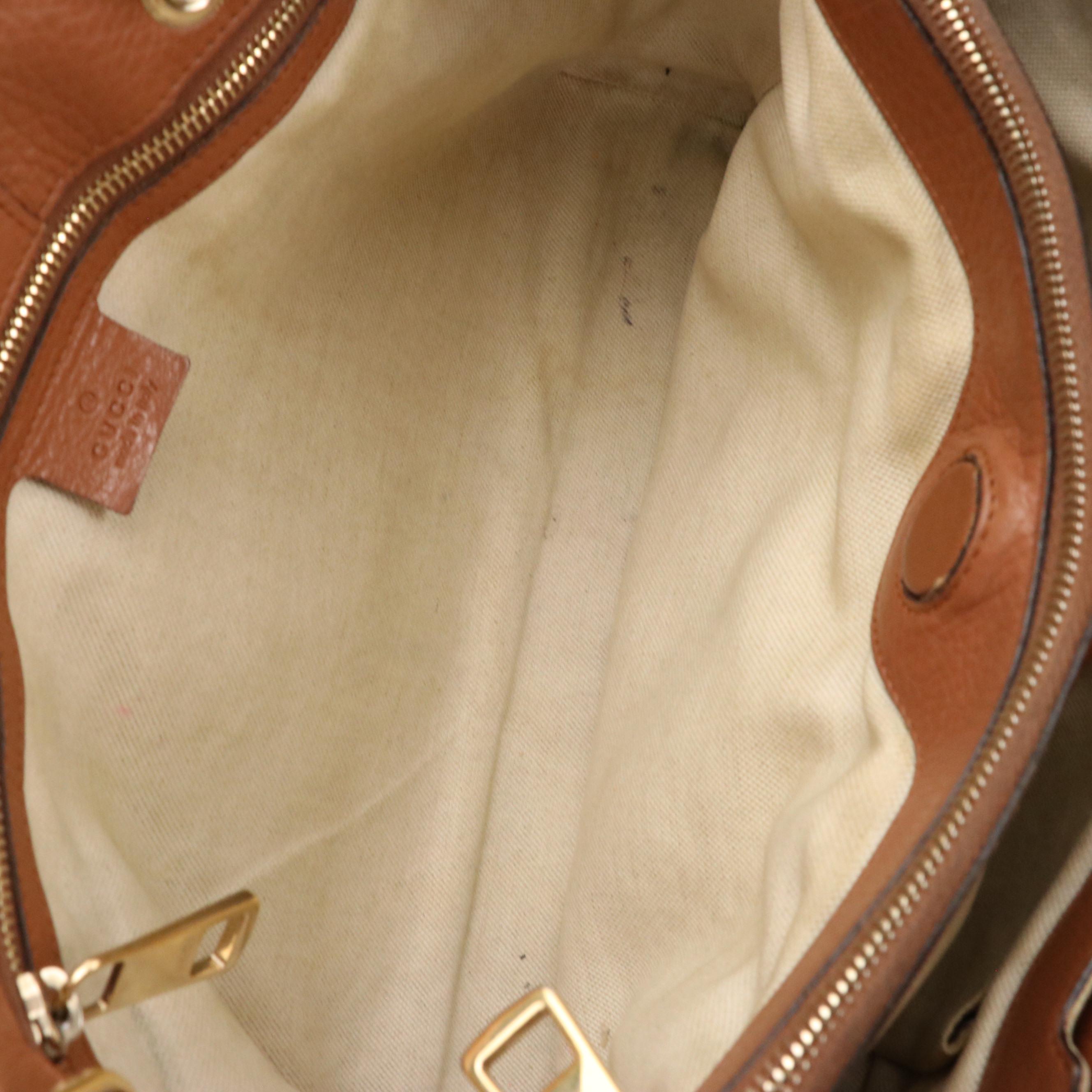 Gucci Bamboo Calfskin Leather Two-Way Shopper Tote