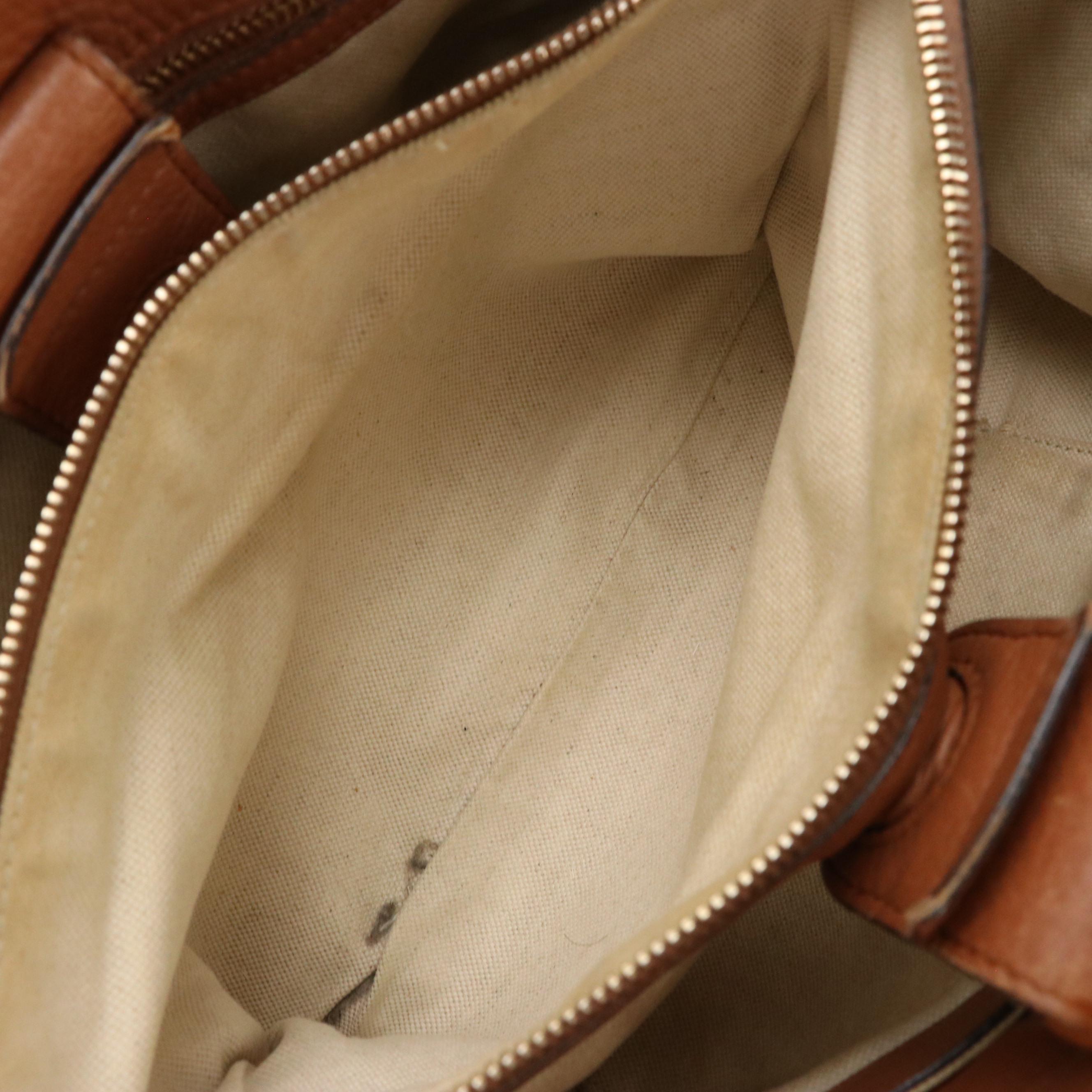 Gucci Bamboo Calfskin Leather Two-Way Shopper Tote