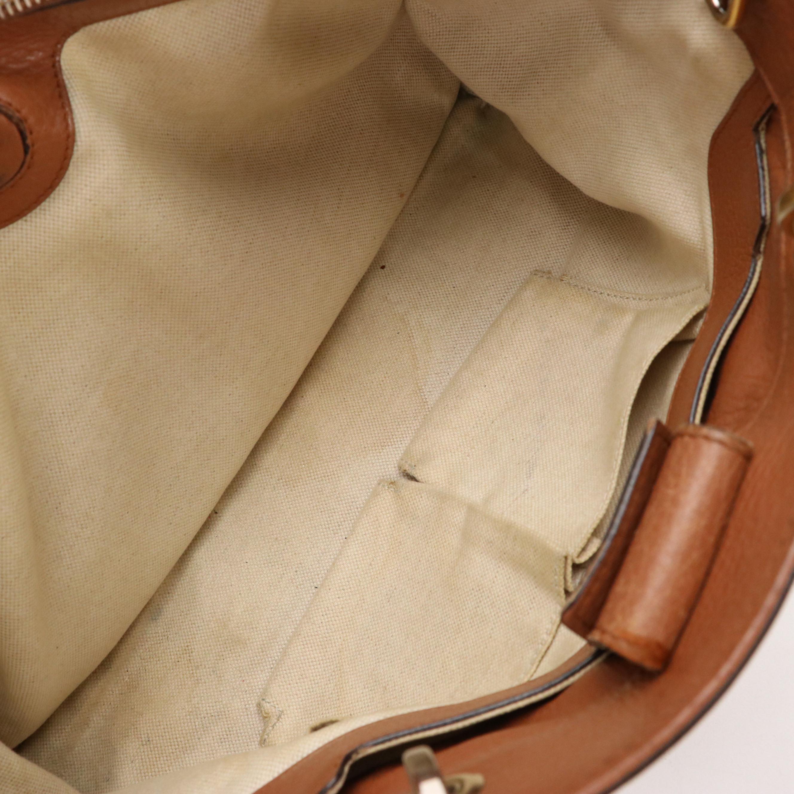 Gucci Bamboo Calfskin Leather Two-Way Shopper Tote