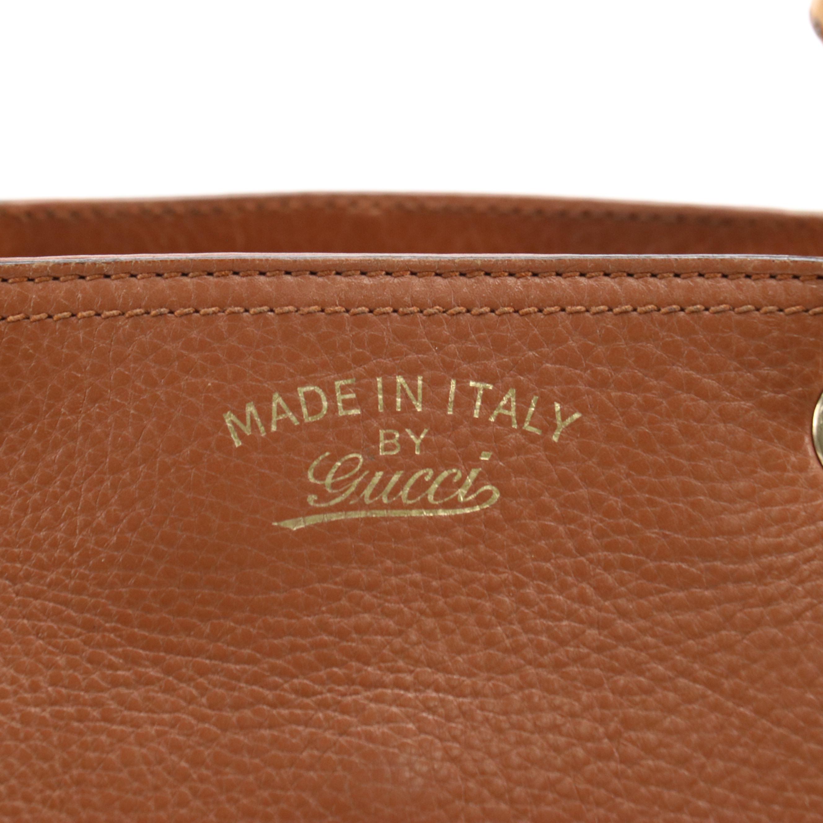 Gucci Bamboo Calfskin Leather Two-Way Shopper Tote